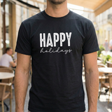 Happy Holidays Tee — Minimal Holiday Greeting T-Shirt
