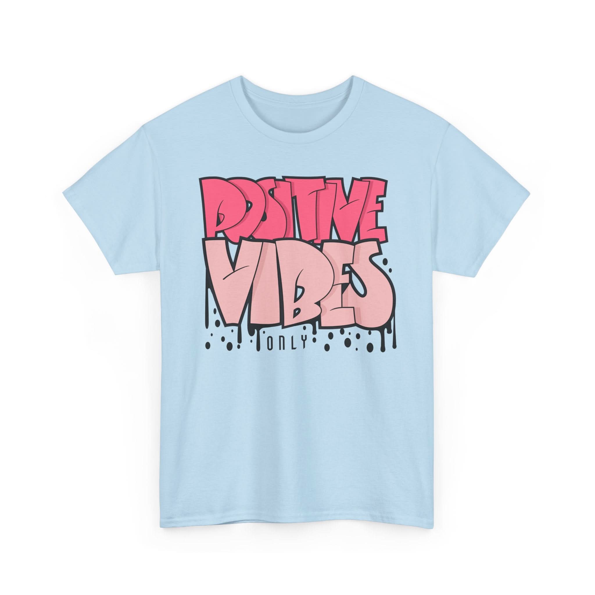 Positive Vibes Unisex Heavy Cotton Tee | Graphic Shirt for Casual Wear, Gift, Summer Styles, Affirmation Apparel