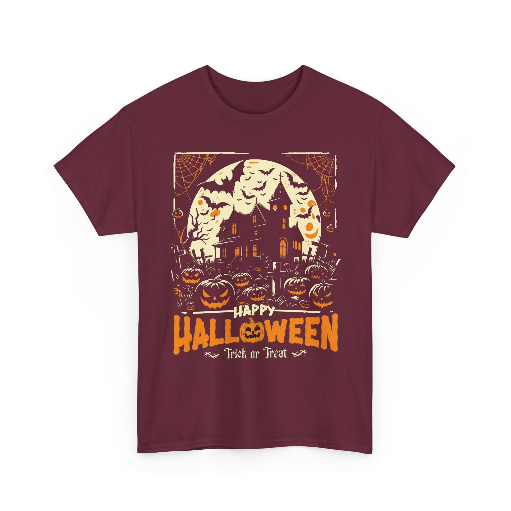Halloween Unisex Heavy Cotton Tee, Spooky T-Shirt, Trick or Treat Shirt, Fall Fashion, Halloween Costume Top