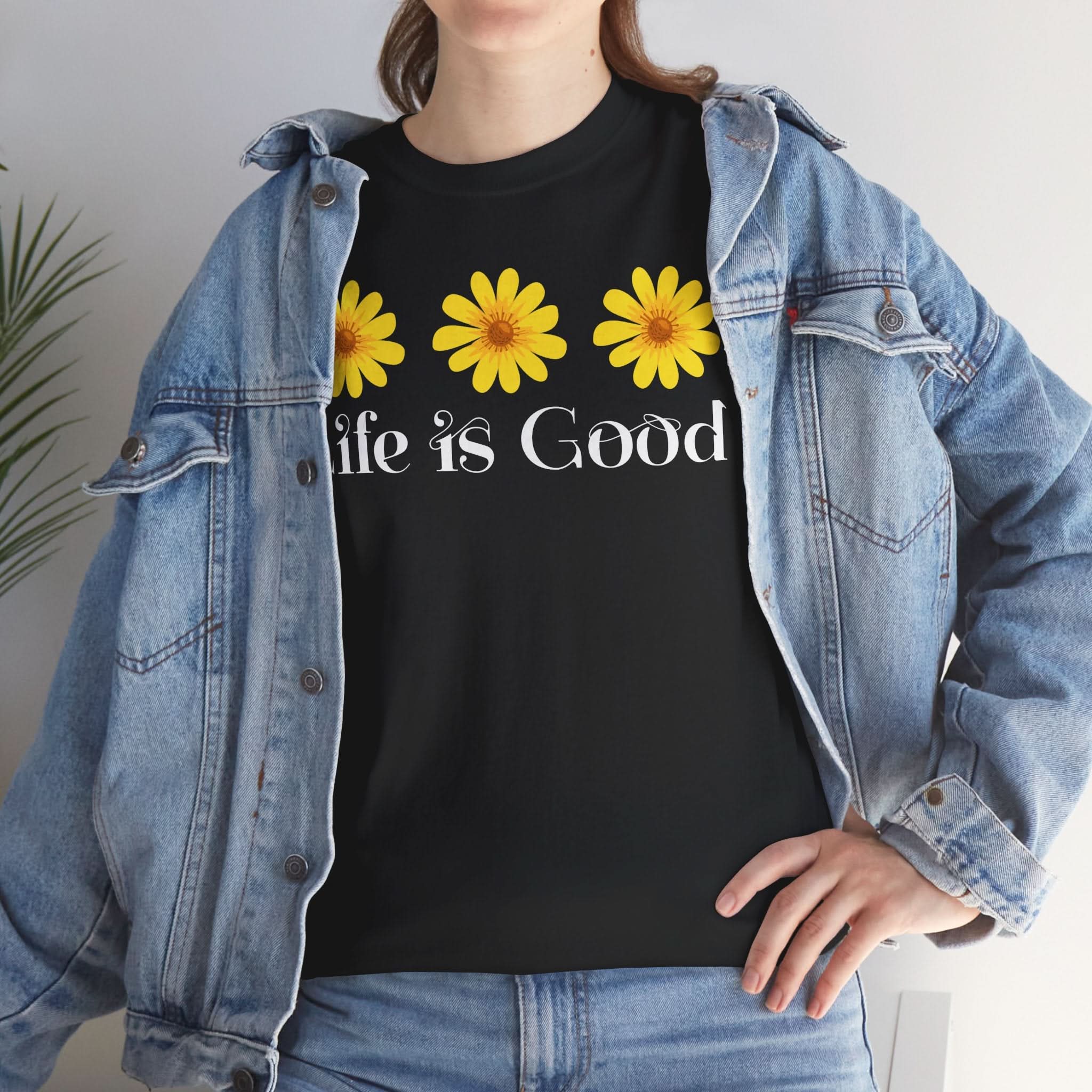 Life is Good Unisex Heavy Cotton Tee with Floral Design | Cute Graphic Tee for Summer, Gift for Friends, Casual Wear, Positive Vibes, [...]