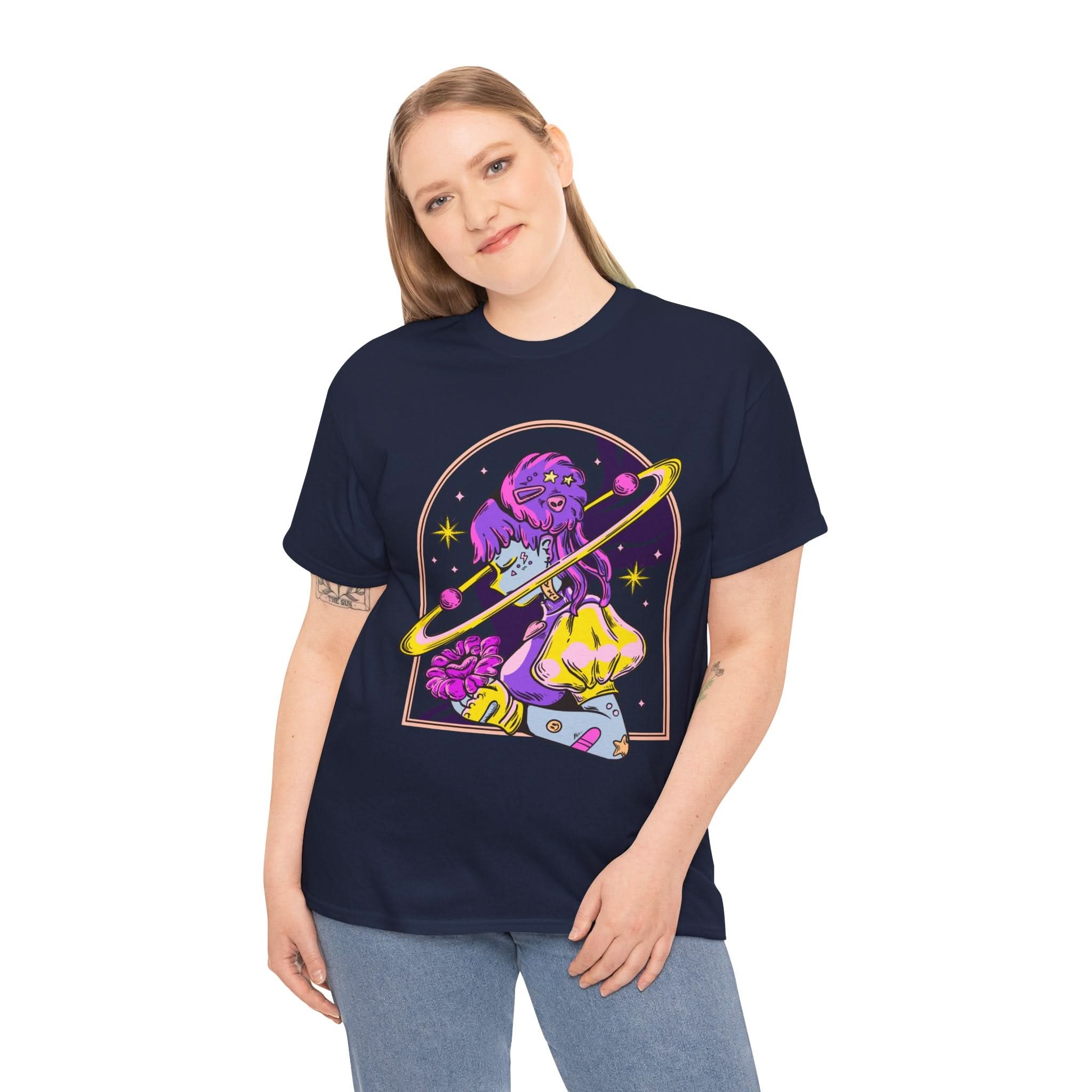 Cosmic Wizard Tee, Celestial Art Shirt, Unisex Heavy Cotton Tee, Astrology Gift, Space Design Apparel, Unique Graphic T-Shirt