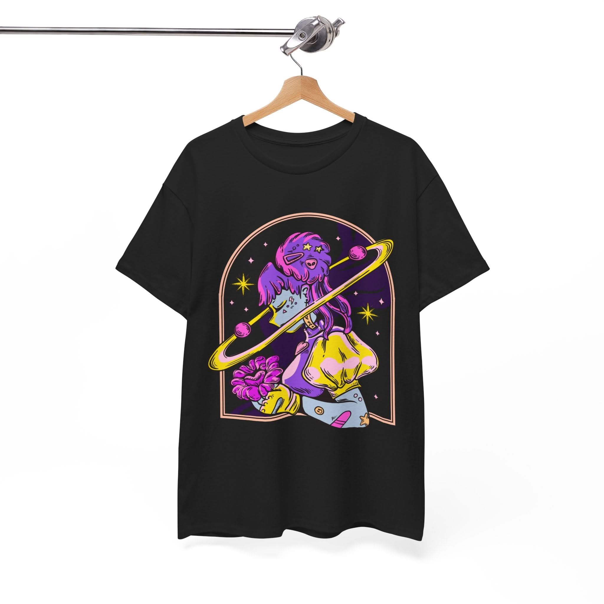 Cosmic Wizard Tee, Celestial Art Shirt, Unisex Heavy Cotton Tee, Astrology Gift, Space Design Apparel, Unique Graphic T-Shirt
