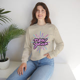 New Year Crewneck Sweatshirt — Retro Neon 'new year' Graphic
