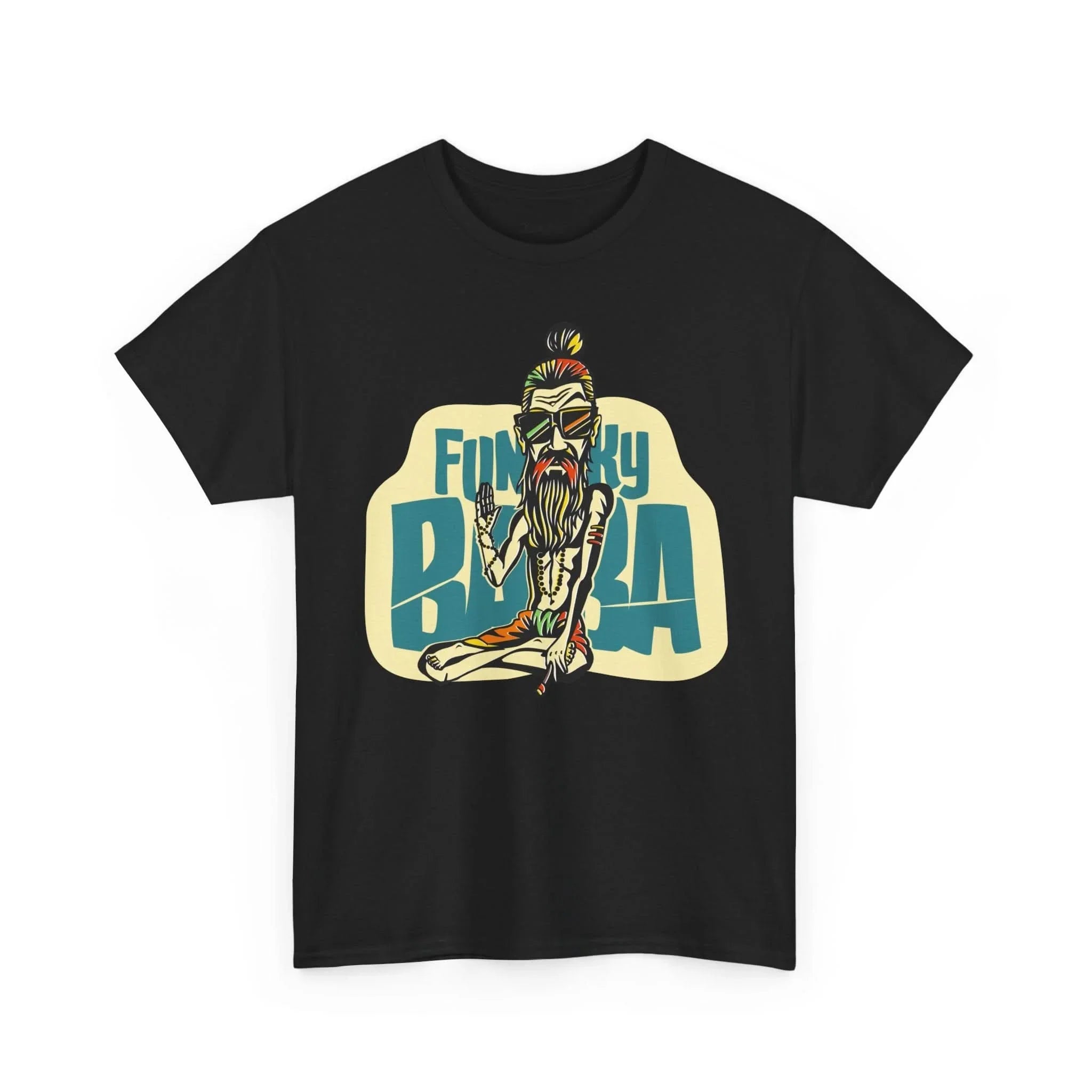 Funky Baba Unisex Heavy Cotton Tee, Retro T-Shirt, Casual Wear, Gift for Tea Lovers, Summer Outfit, Streetwear