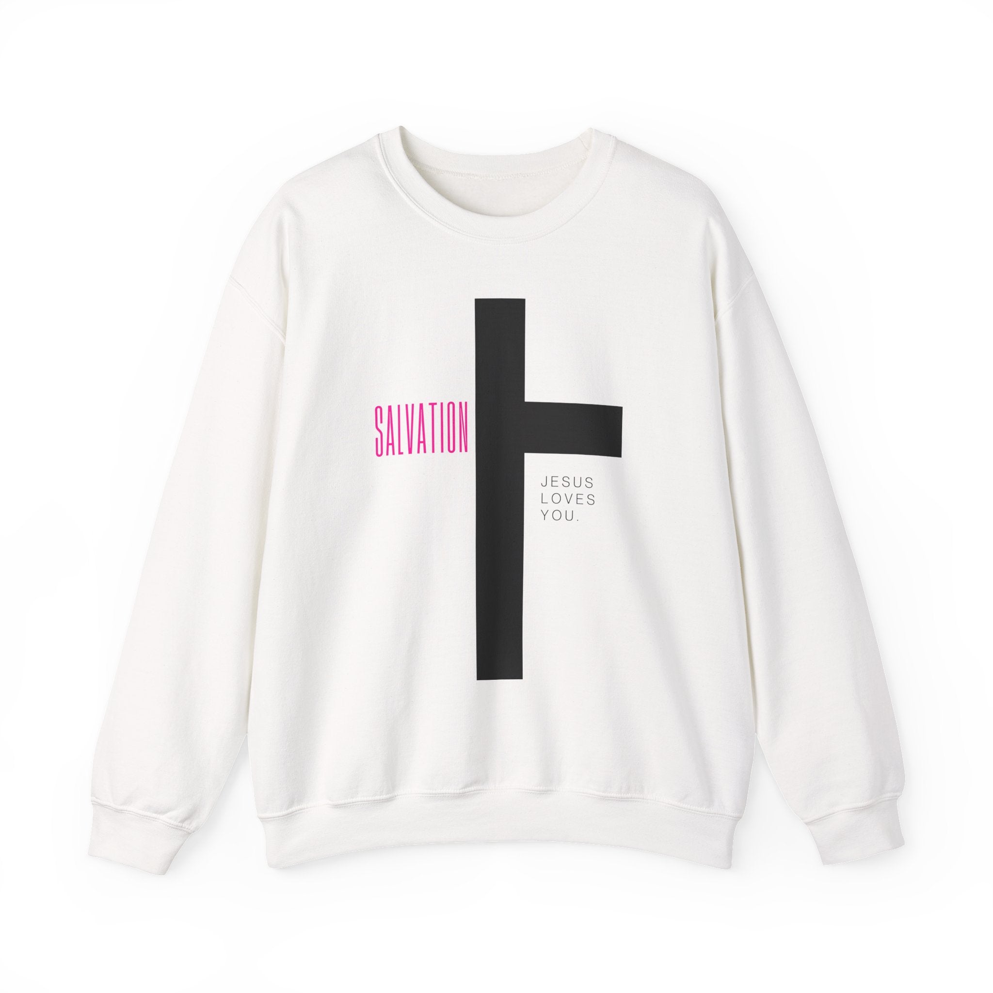 Inspirational Faith Sweatshirt, Jesus Loves You Crewneck, Christian Apparel, Religious Gift, Spiritual Comfort Wear, Casual Unisex Sweater