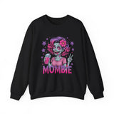 Funny Mombie Sweatshirt | Zombie Mom Halloween Crewneck | Tired Mother Graphic Pullover | Cute Spooky Mom Gift | Gildan 18000