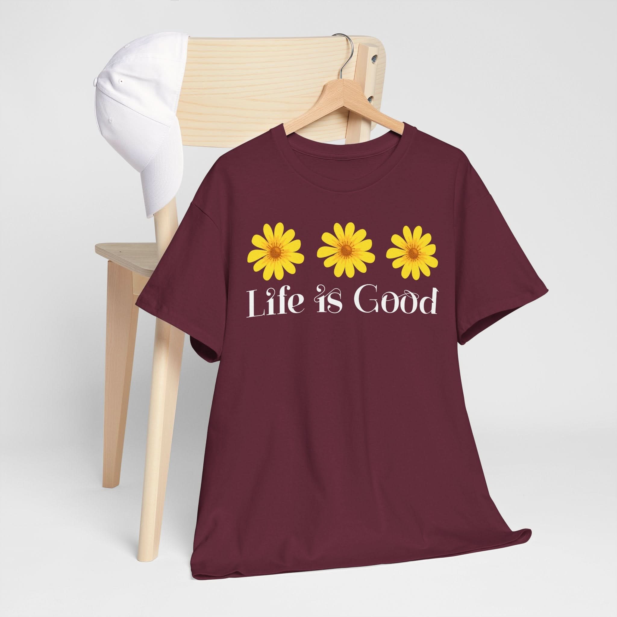Life is Good Unisex Heavy Cotton Tee with Floral Design | Cute Graphic Tee for Summer, Gift for Friends, Casual Wear, Positive Vibes, [...]
