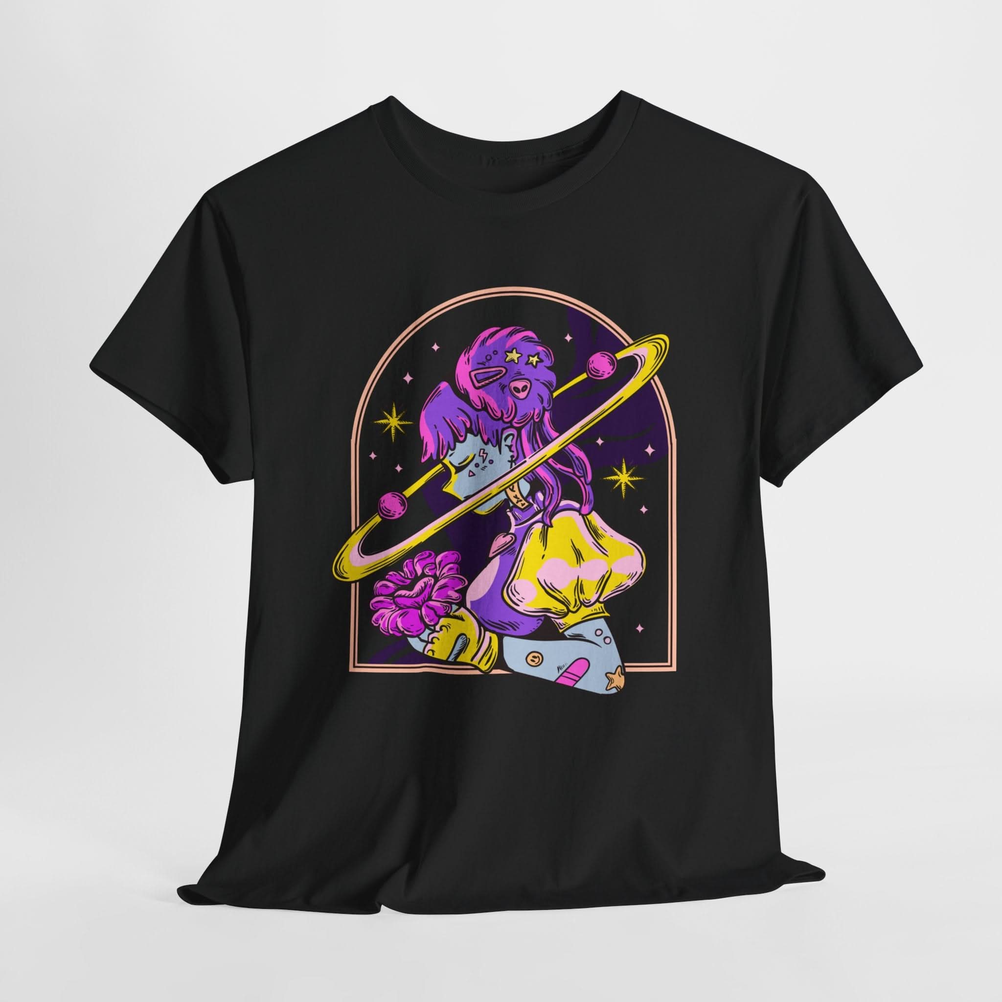 Cosmic Wizard Tee, Celestial Art Shirt, Unisex Heavy Cotton Tee, Astrology Gift, Space Design Apparel, Unique Graphic T-Shirt