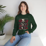 Skull & Roses 'Addicted' Crewneck Sweatshirt — Born to Be Brave Gothic Coffee Lover Pullover