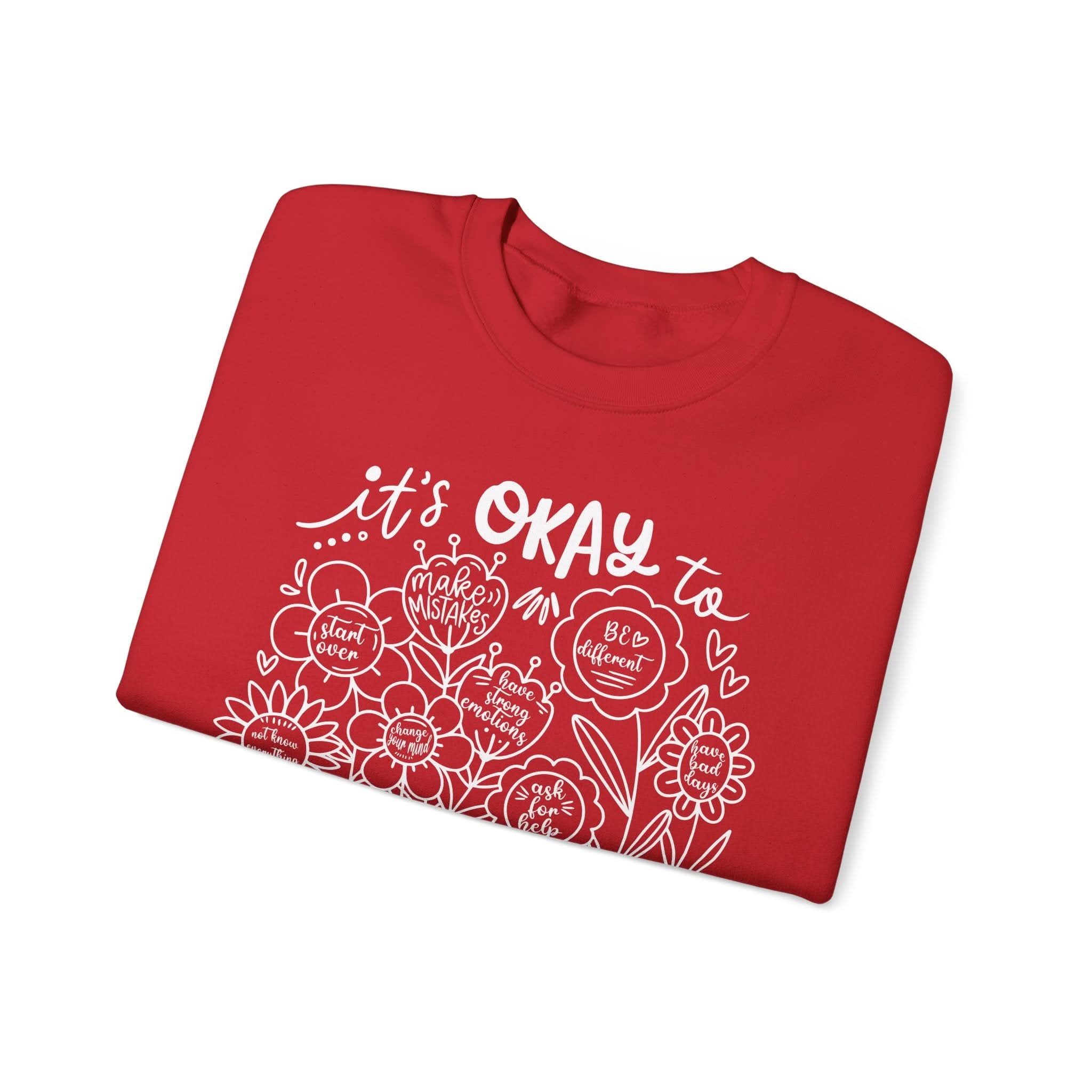 Comforting Crewneck Sweatshirt - It's Okay to Feel, Unisex, Self-Care Gift, Cozy Fashion, Spring Essentials