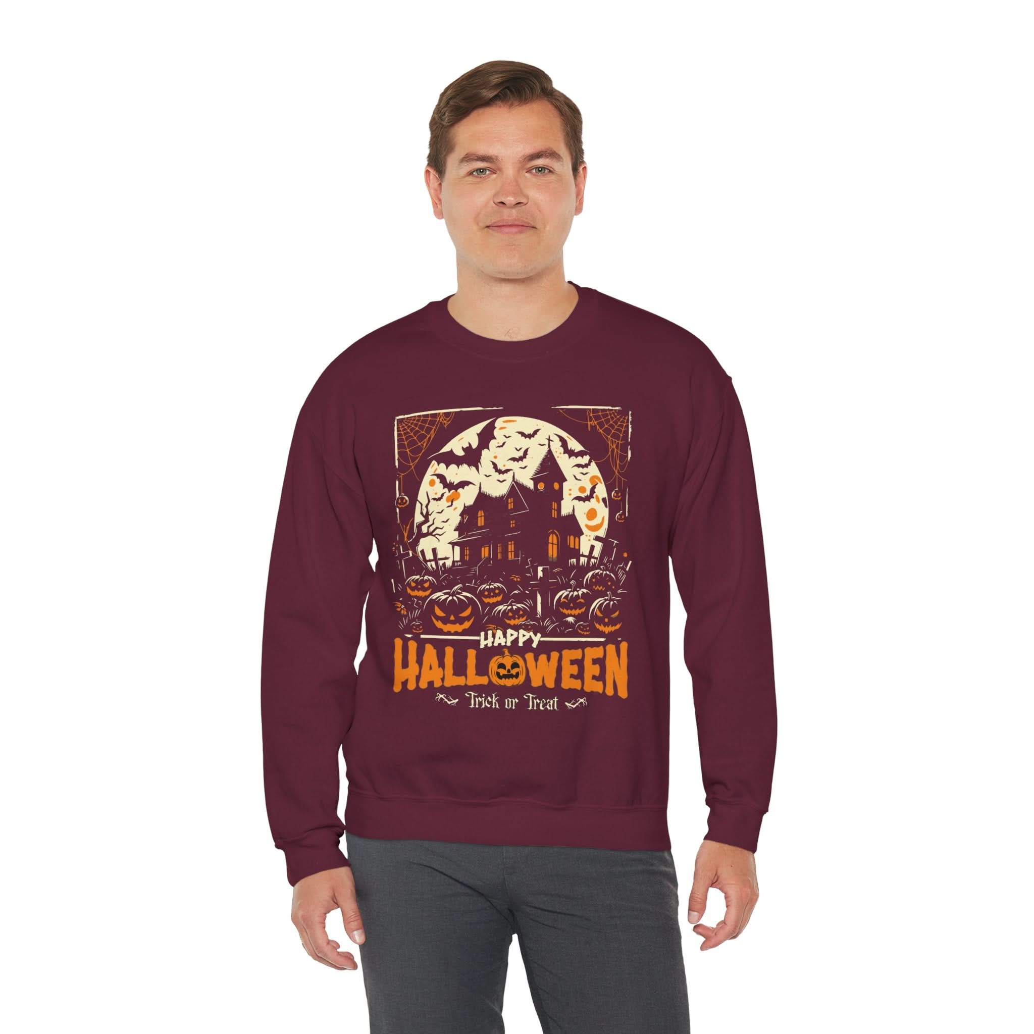 Halloween Sweatshirt, Unisex Crewneck, Trick or Treat Apparel, Spooky Season Fashion, Fall Wardrobe Essential