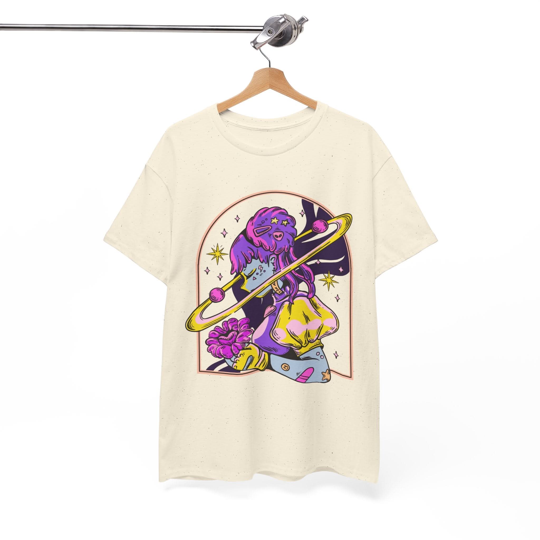 Cosmic Wizard Tee, Celestial Art Shirt, Unisex Heavy Cotton Tee, Astrology Gift, Space Design Apparel, Unique Graphic T-Shirt