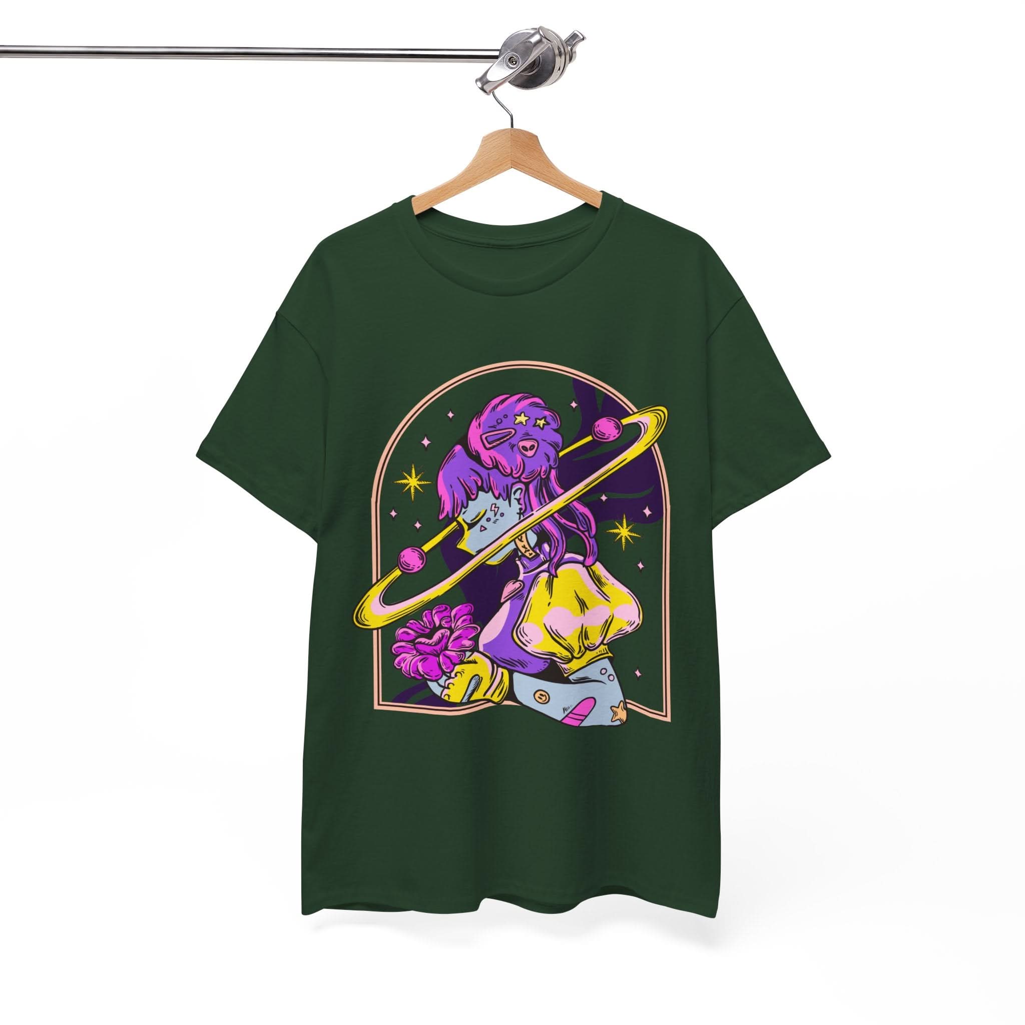 Cosmic Wizard Tee, Celestial Art Shirt, Unisex Heavy Cotton Tee, Astrology Gift, Space Design Apparel, Unique Graphic T-Shirt