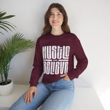 Hustle and Believe Sweatshirt for Dreamers, Cozy Crewneck, Motivational Apparel, Unisex Gift for Entrepreneurs, Trending Fashion