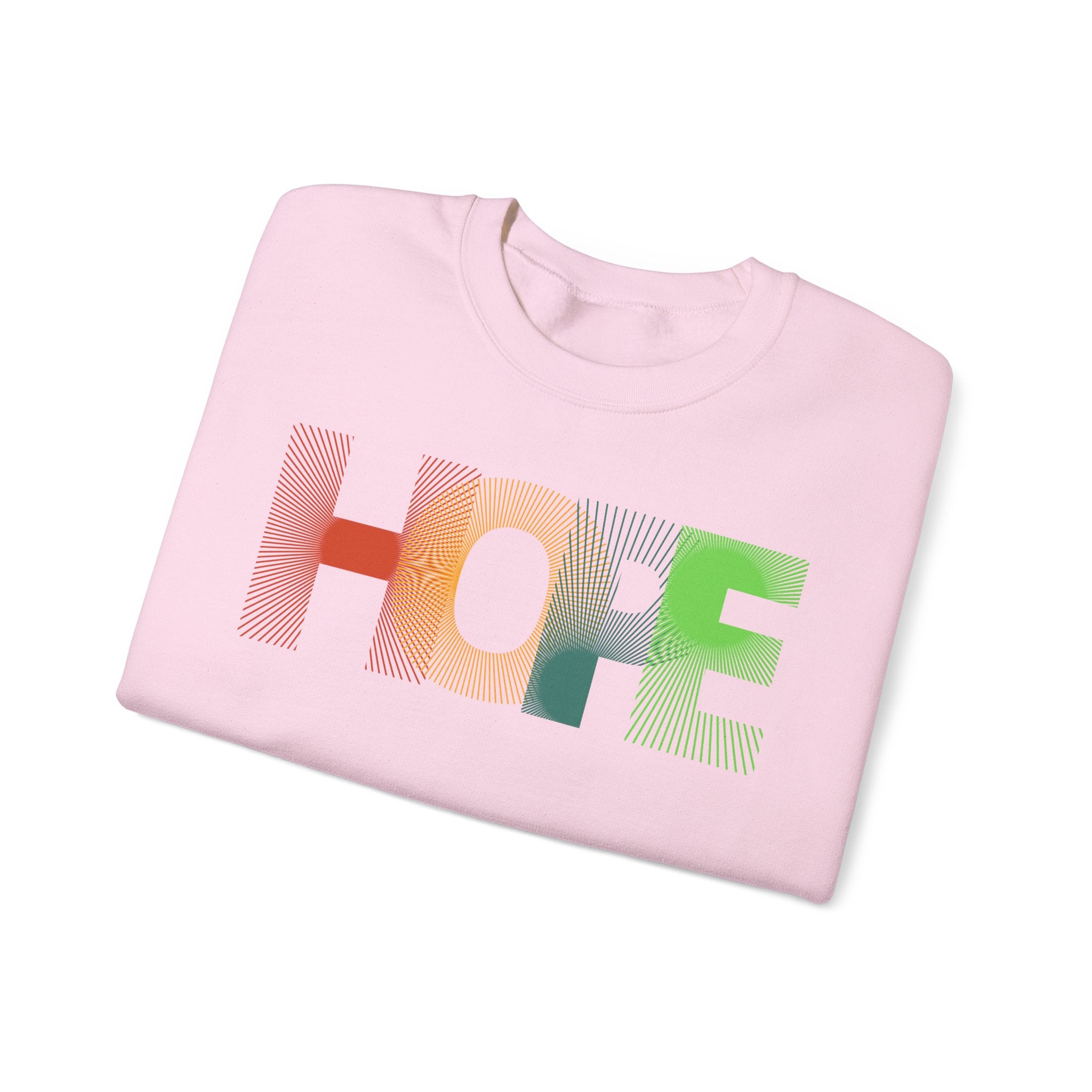 Colorful 'HOPE' Unisex Sweatshirt | Cozy Crewneck for Daily Comfort, Perfect Gift for Friends, Birthdays, Hopeful Spirit