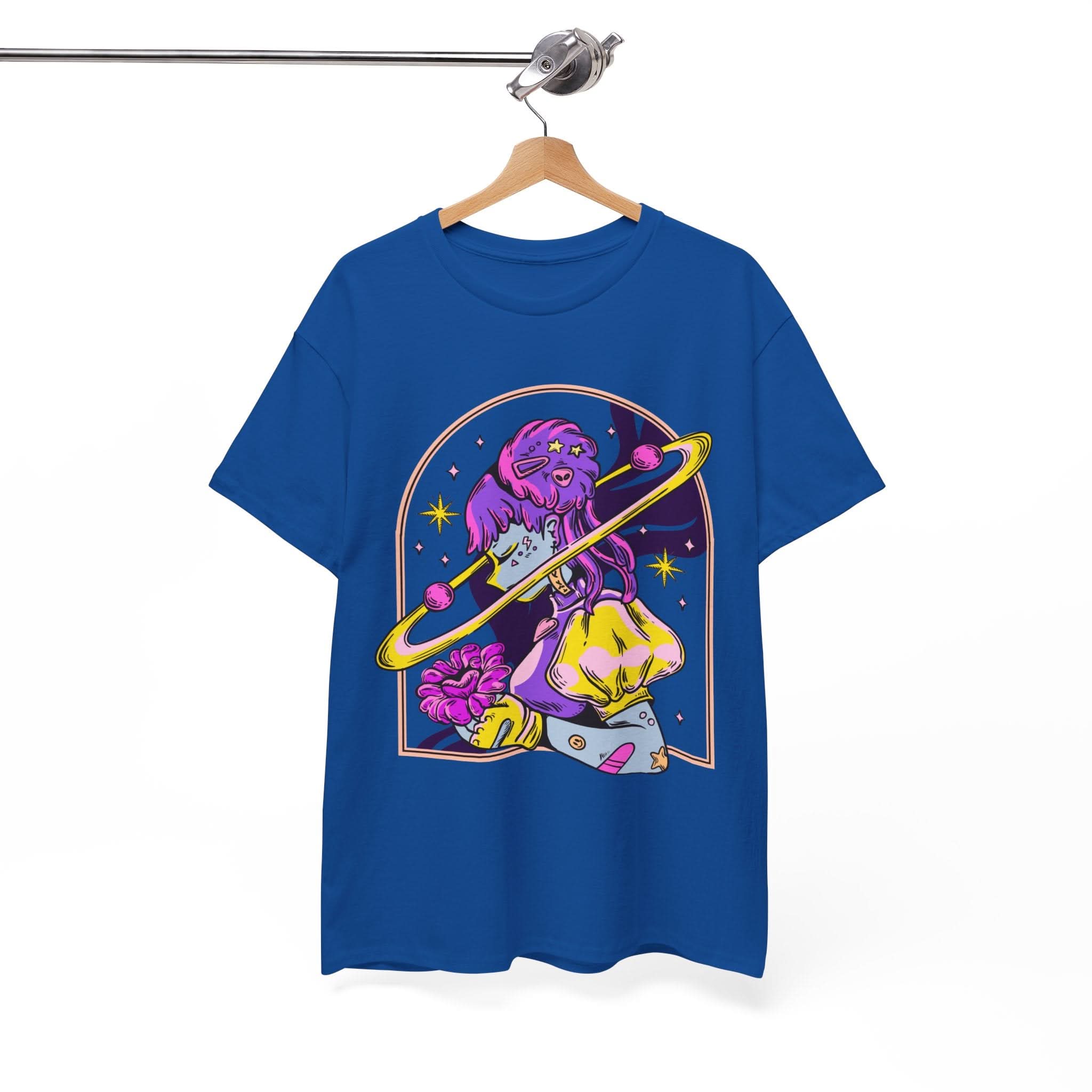 Cosmic Wizard Tee, Celestial Art Shirt, Unisex Heavy Cotton Tee, Astrology Gift, Space Design Apparel, Unique Graphic T-Shirt