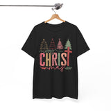 Merry Christ-mas Christmas Tee — Vintage Trees & Cross Holiday T‑Shirt