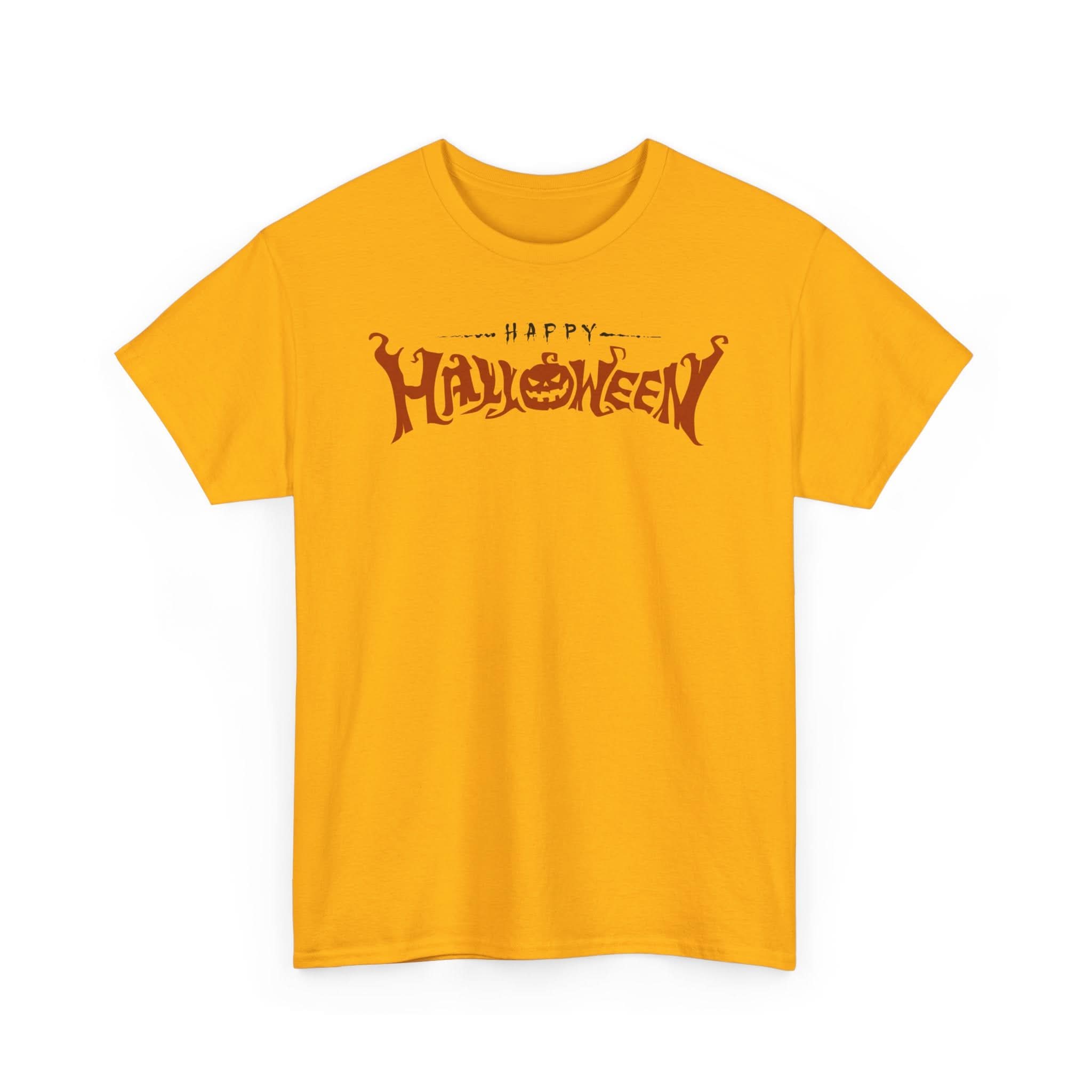 Happy Halloween Unisex Heavy Cotton Tee, Spooky Shirt, Fall Fashion, Pumpkin Tee, Halloween Costume, Gift for Halloween Lovers