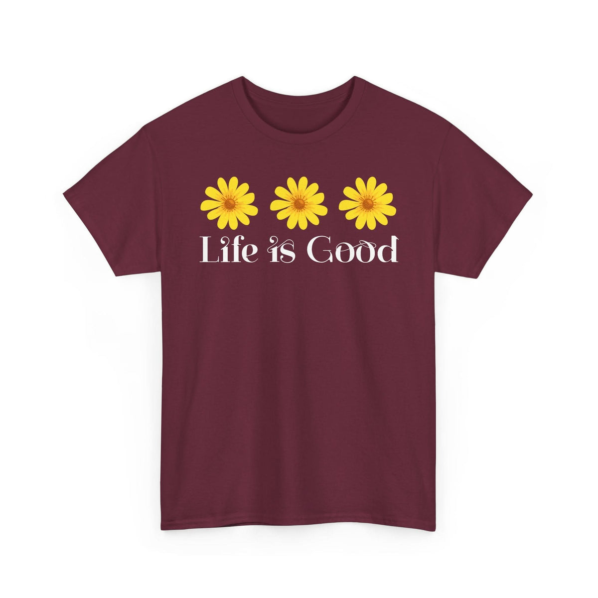 Life is Good Unisex Heavy Cotton Tee with Floral Design | Cute Graphic Tee for Summer, Gift for Friends, Casual Wear, Positive Vibes, [...]