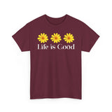 Life is Good Unisex Heavy Cotton Tee with Floral Design | Cute Graphic Tee for Summer, Gift for Friends, Casual Wear, Positive Vibes, [...]
