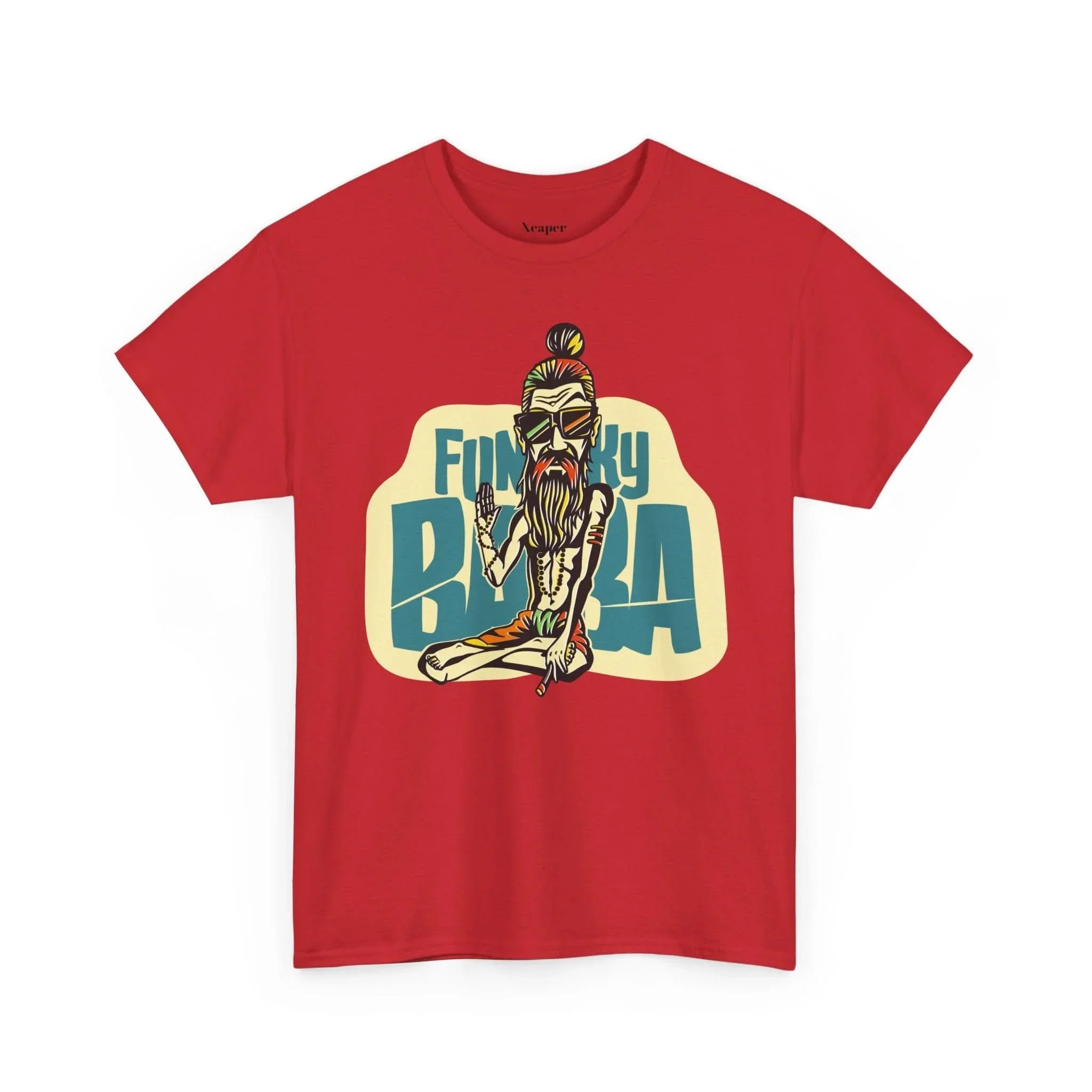 Funky Baba Unisex Heavy Cotton Tee, Retro T-Shirt, Casual Wear, Gift for Tea Lovers, Summer Outfit, Streetwear