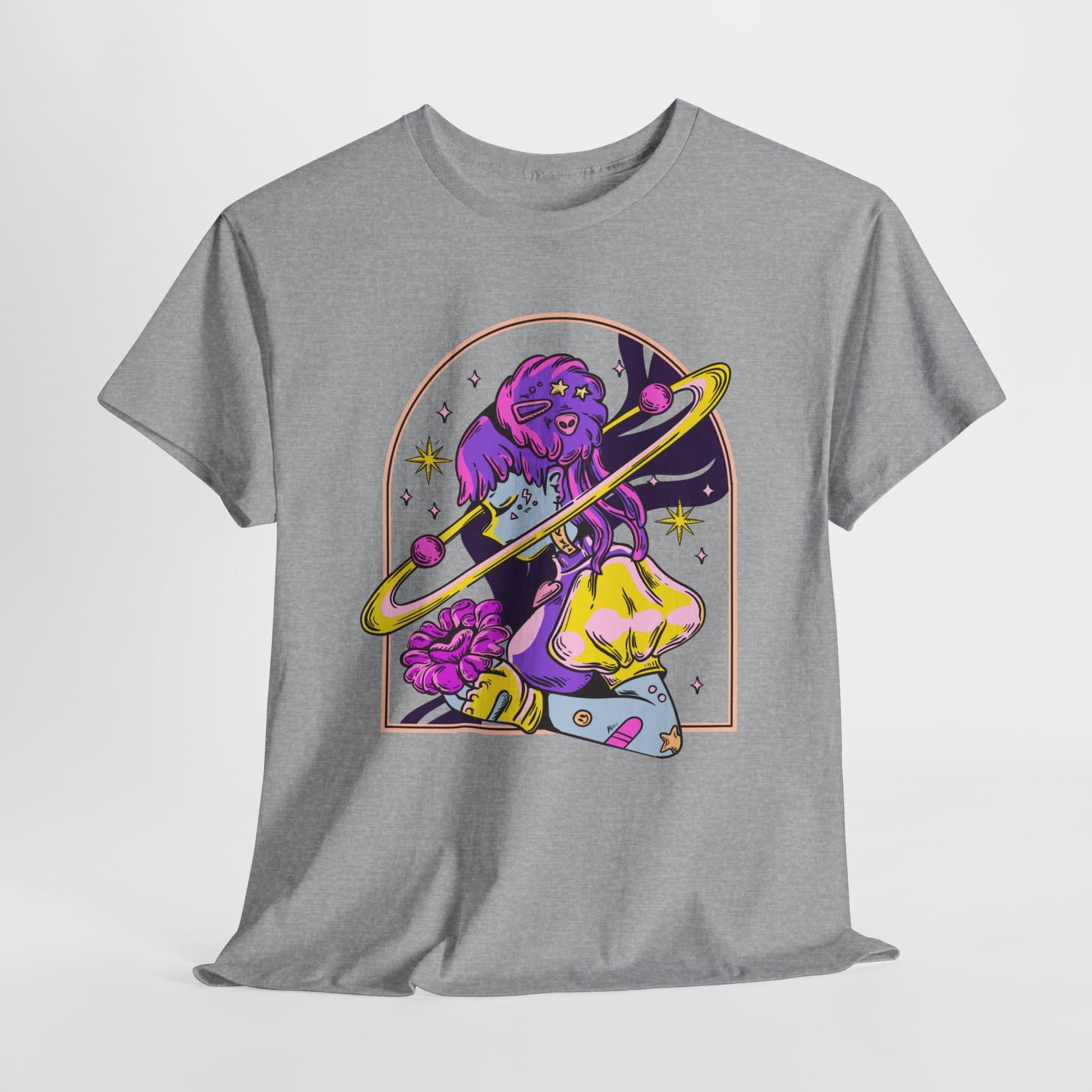 Cosmic Wizard Tee, Celestial Art Shirt, Unisex Heavy Cotton Tee, Astrology Gift, Space Design Apparel, Unique Graphic T-Shirt