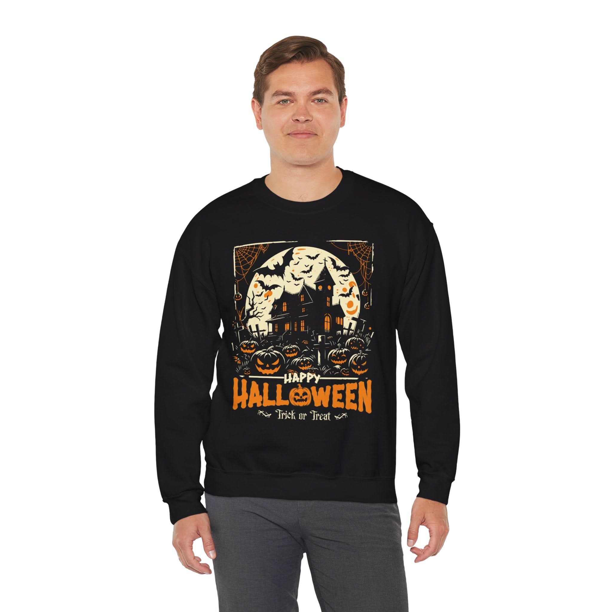 Halloween Sweatshirt, Unisex Crewneck, Trick or Treat Apparel, Spooky Season Fashion, Fall Wardrobe Essential