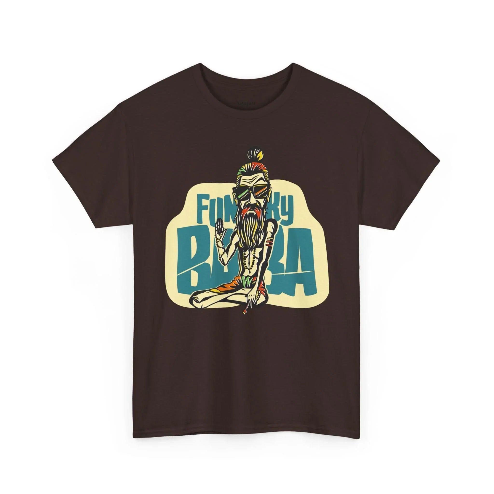 Funky Baba Unisex Heavy Cotton Tee, Retro T-Shirt, Casual Wear, Gift for Tea Lovers, Summer Outfit, Streetwear