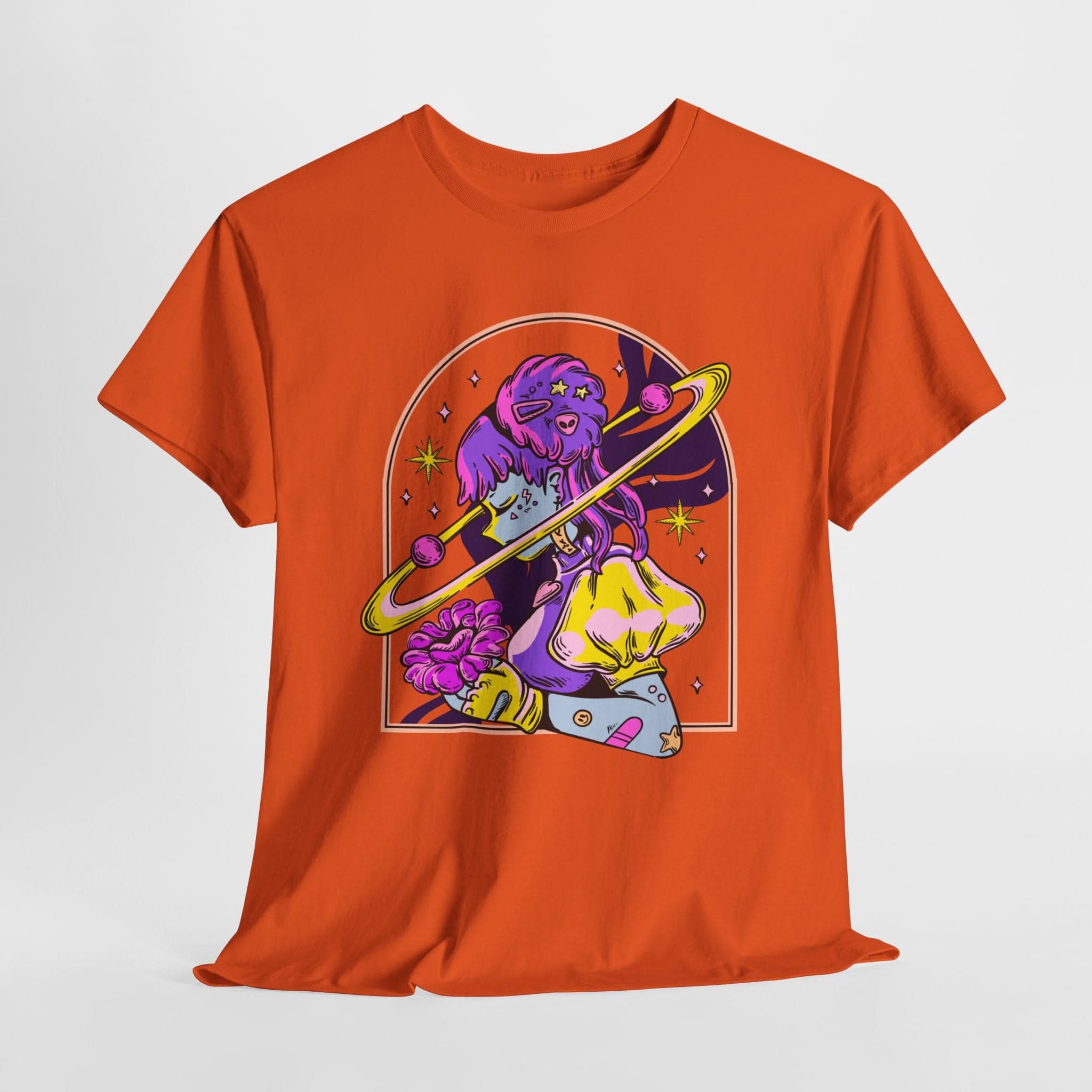 Cosmic Wizard Tee, Celestial Art Shirt, Unisex Heavy Cotton Tee, Astrology Gift, Space Design Apparel, Unique Graphic T-Shirt