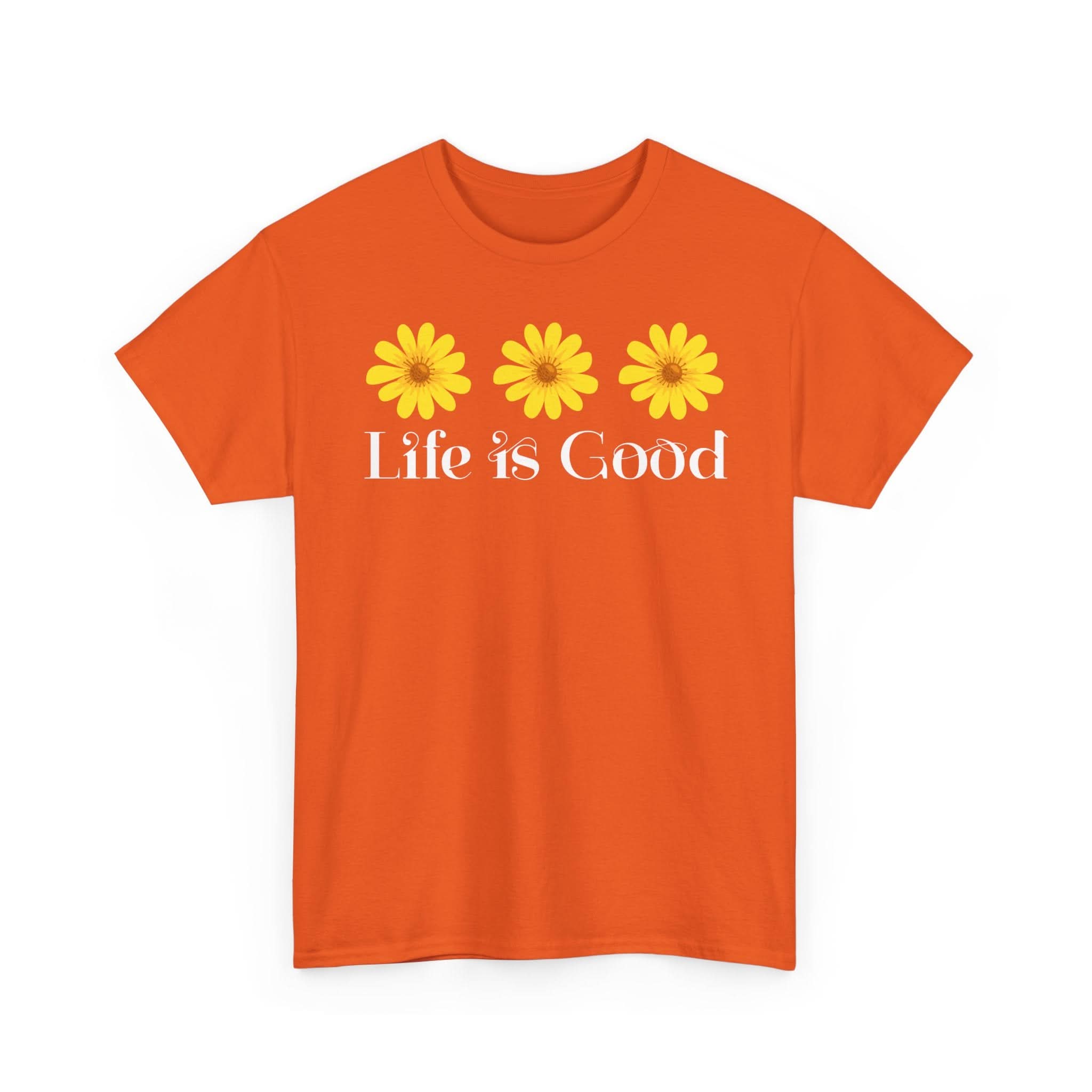Life is Good Unisex Heavy Cotton Tee with Floral Design | Cute Graphic Tee for Summer, Gift for Friends, Casual Wear, Positive Vibes, [...]