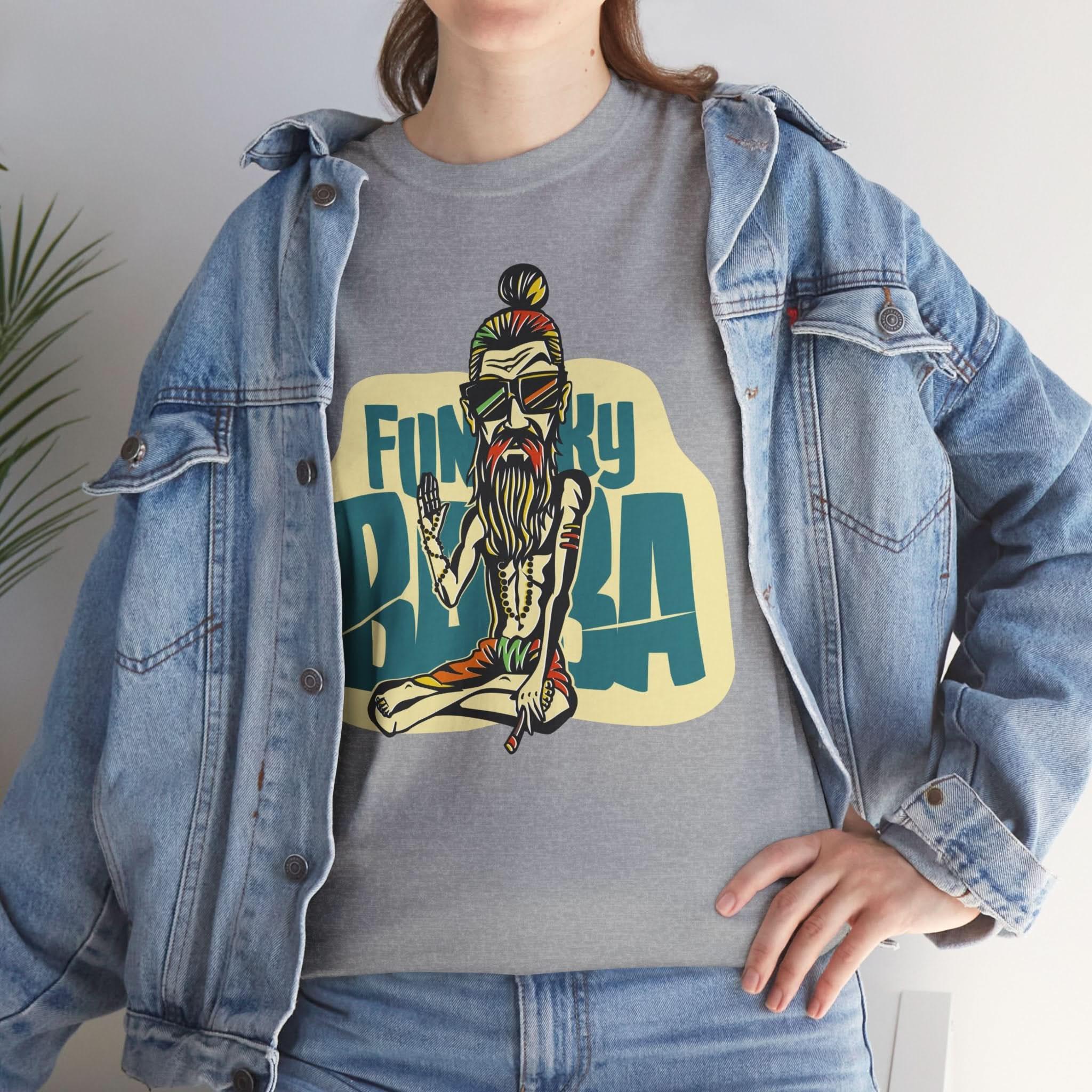 Funky Baba Unisex Heavy Cotton Tee, Retro T-Shirt, Casual Wear, Gift for Tea Lovers, Summer Outfit, Streetwear