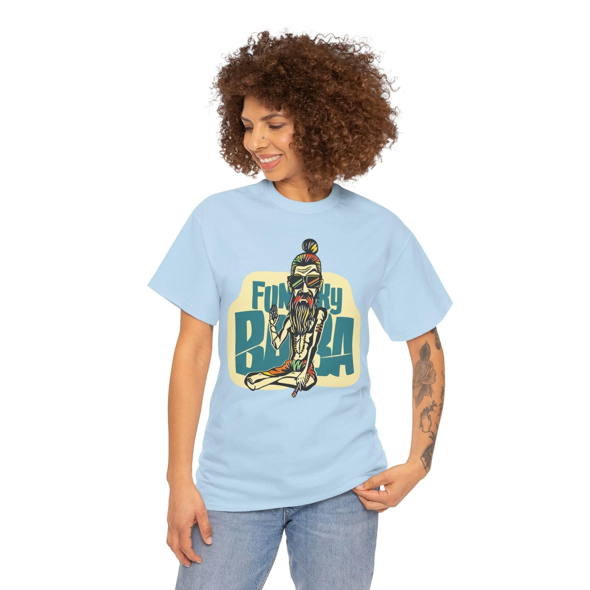 Funky Baba Unisex Heavy Cotton Tee, Retro T-Shirt, Casual Wear, Gift for Tea Lovers, Summer Outfit, Streetwear