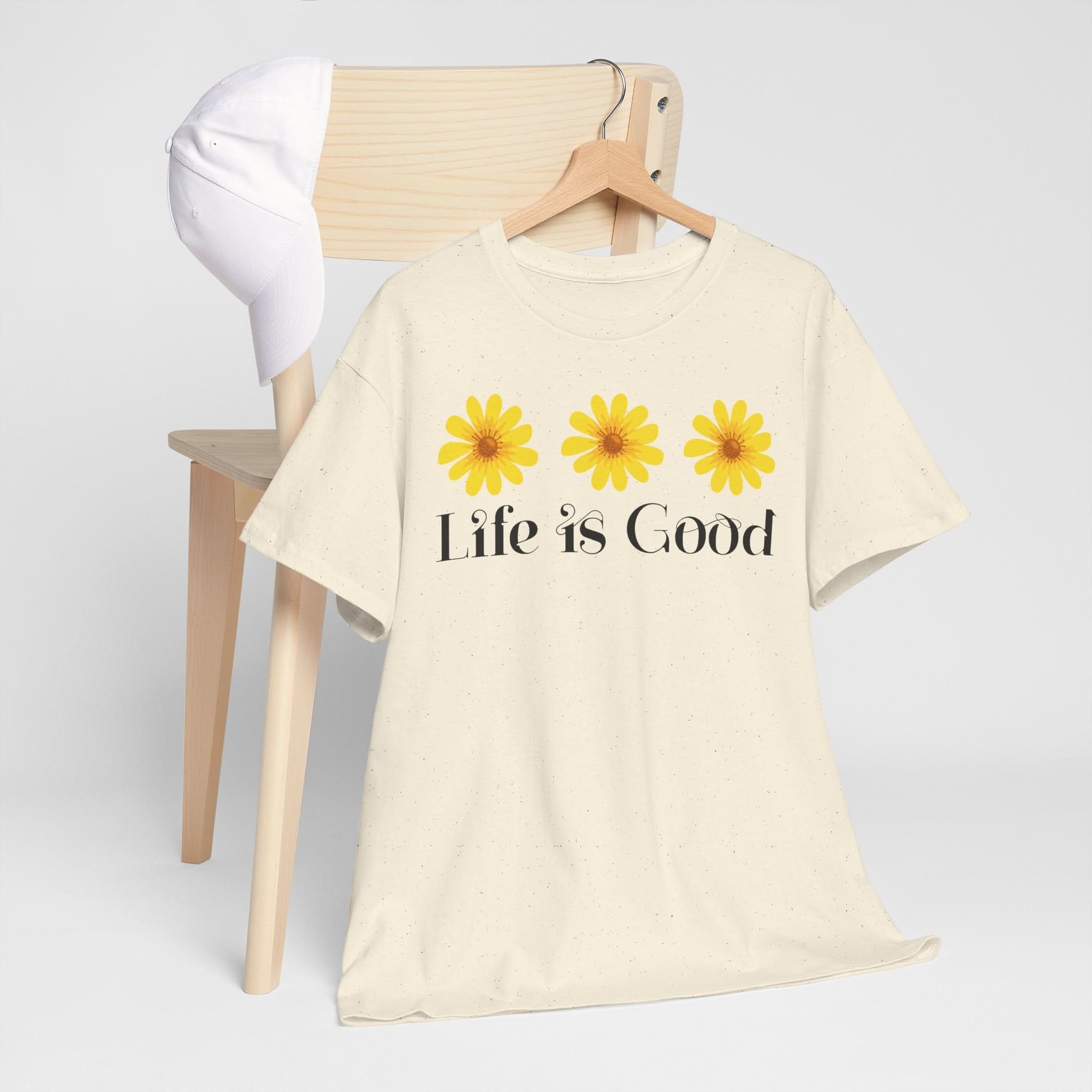 Life is Good Unisex Heavy Cotton Tee with Floral Design | Cute Graphic Tee for Summer, Gift for Friends, Casual Wear, Positive Vibes, [...]
