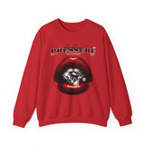Crewneck Sweatshirt — 'Pressure' Red Lips Diamond Graphic