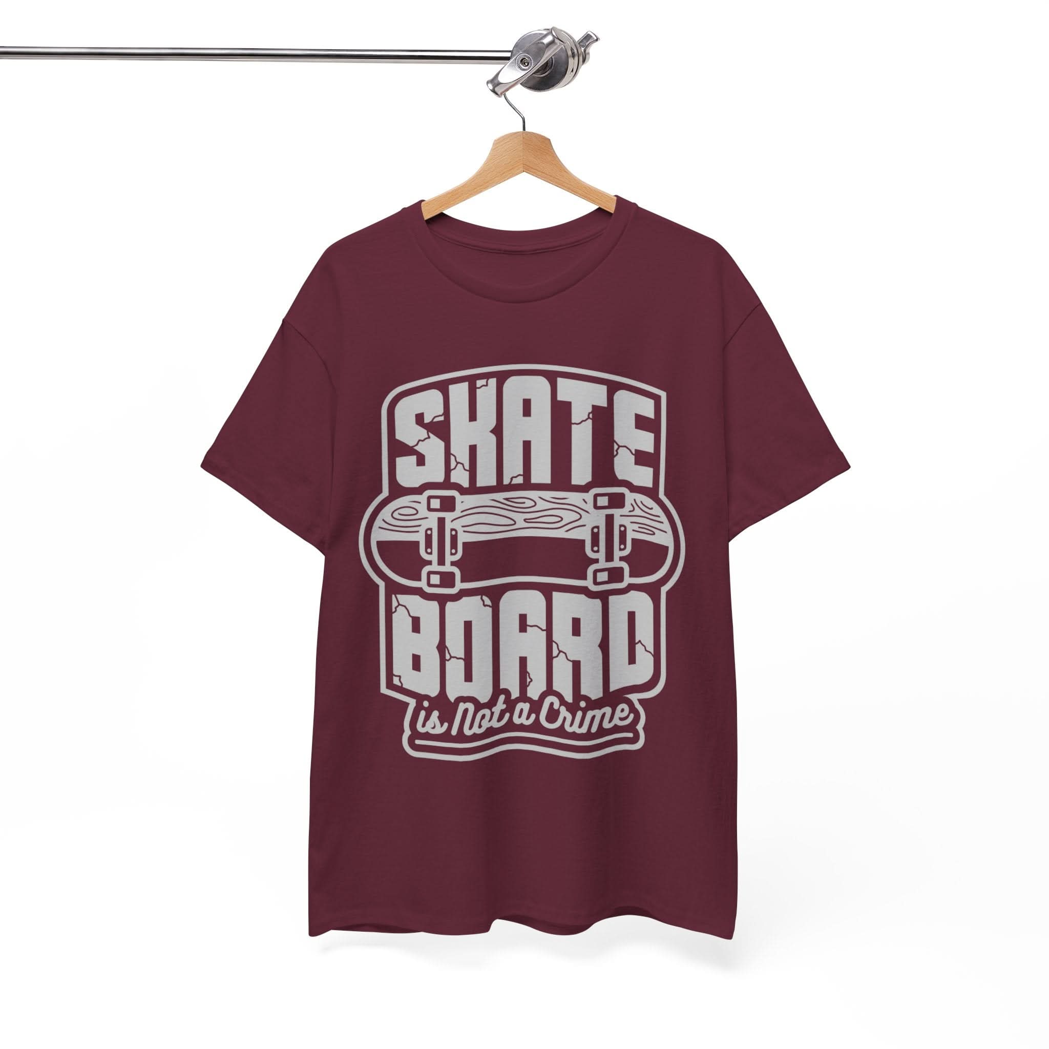 Skateboard Enthusiast Tee, Unisex Heavy Cotton Tee with Skateboard Design, Perfect for Skaters, Casual Wear, Gift for Skateboarding Lovers