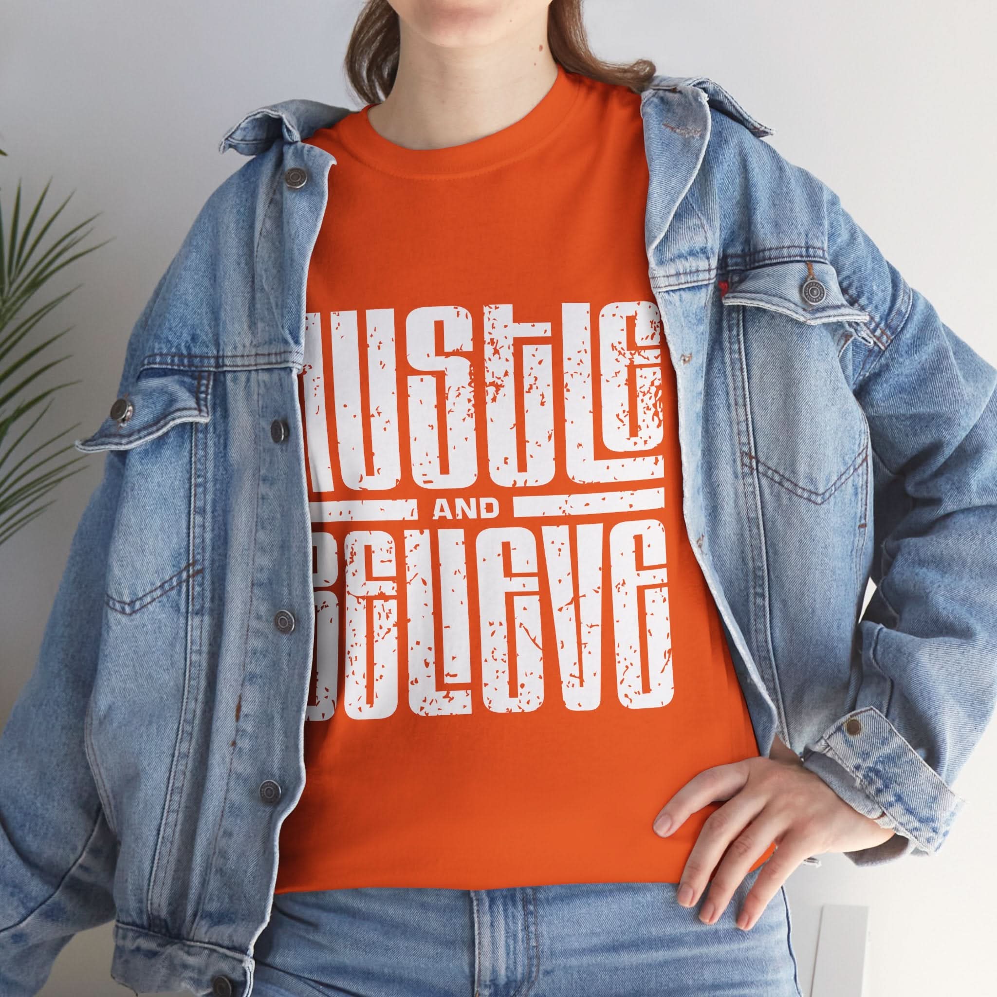 Hustle and Believe Tee - Motivational Unisex Cotton T-Shirt, Gift for Entrepreneurs, Inspirational Apparel, Everyday Wear, Fitness Top