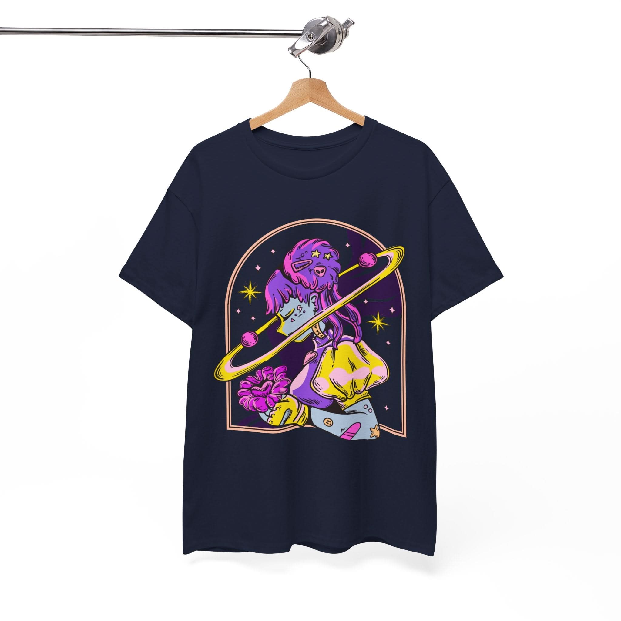 Cosmic Wizard Tee, Celestial Art Shirt, Unisex Heavy Cotton Tee, Astrology Gift, Space Design Apparel, Unique Graphic T-Shirt