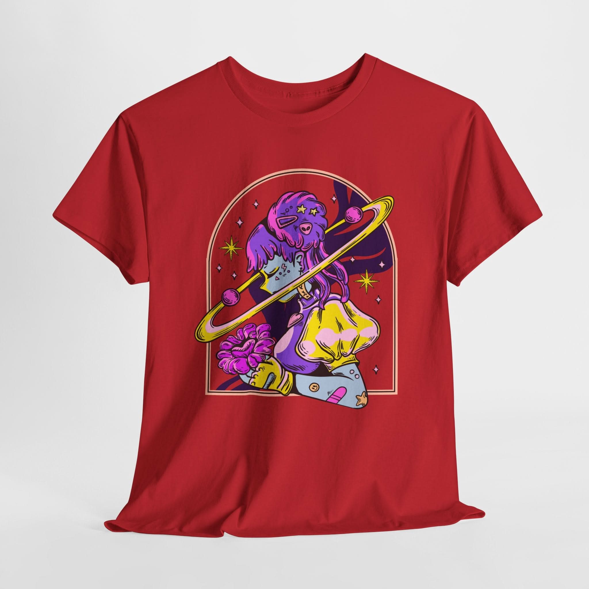 Cosmic Wizard Tee, Celestial Art Shirt, Unisex Heavy Cotton Tee, Astrology Gift, Space Design Apparel, Unique Graphic T-Shirt