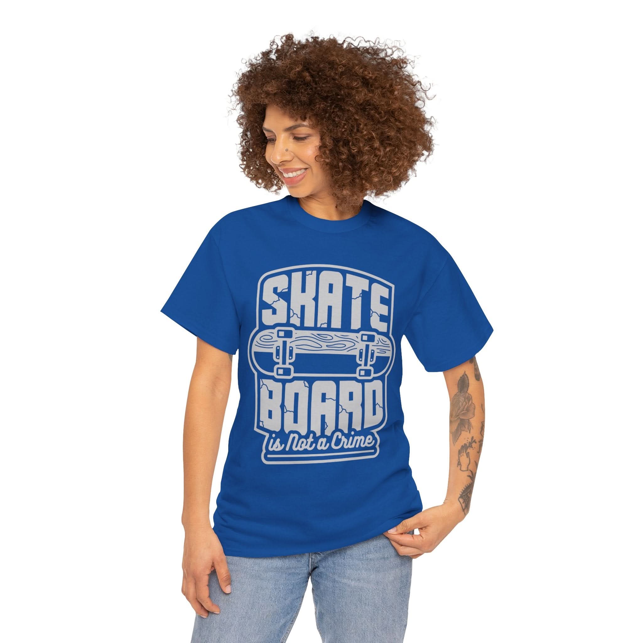 Skateboard Enthusiast Tee, Unisex Heavy Cotton Tee with Skateboard Design, Perfect for Skaters, Casual Wear, Gift for Skateboarding Lovers