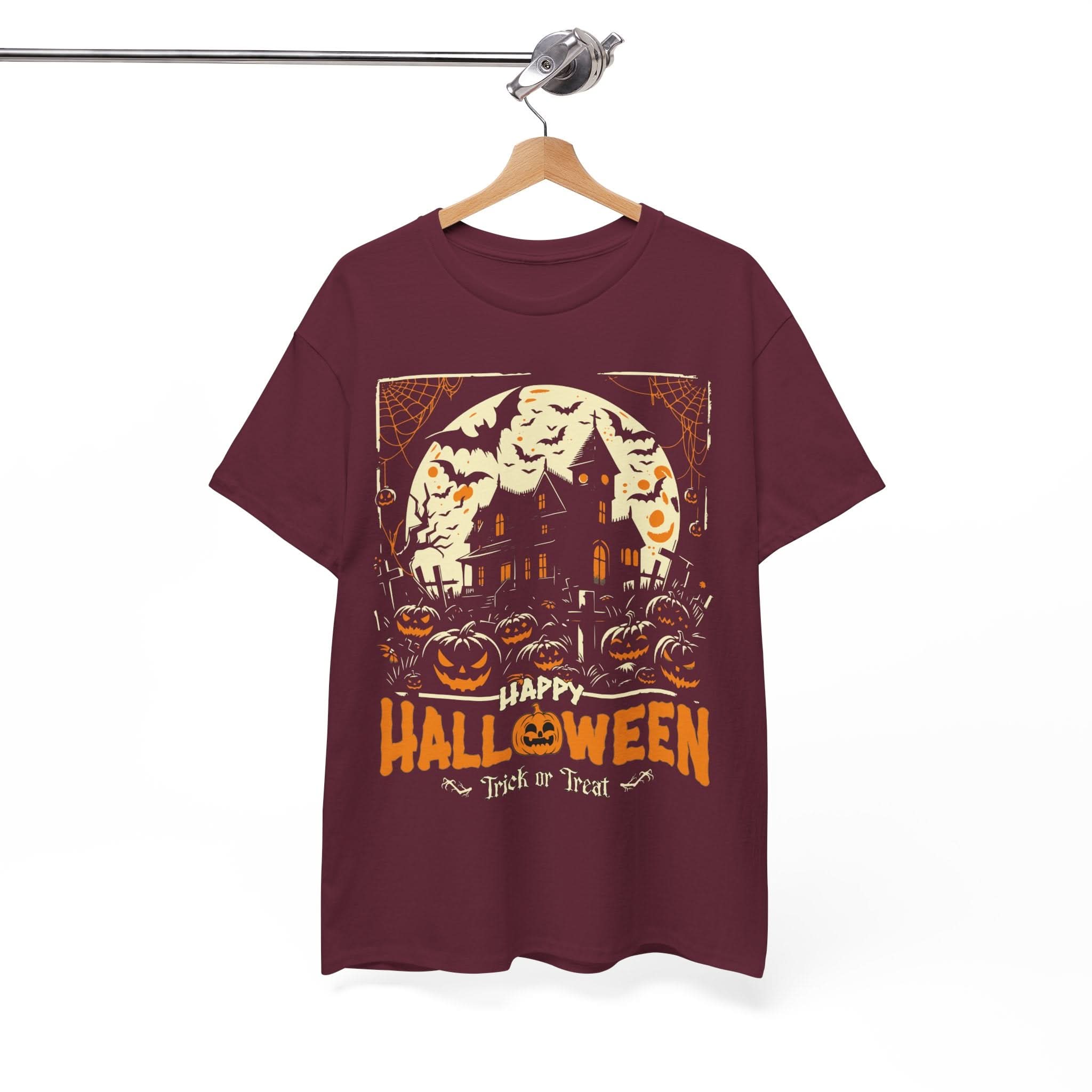 Halloween Unisex Heavy Cotton Tee, Spooky T-Shirt, Trick or Treat Shirt, Fall Fashion, Halloween Costume Top