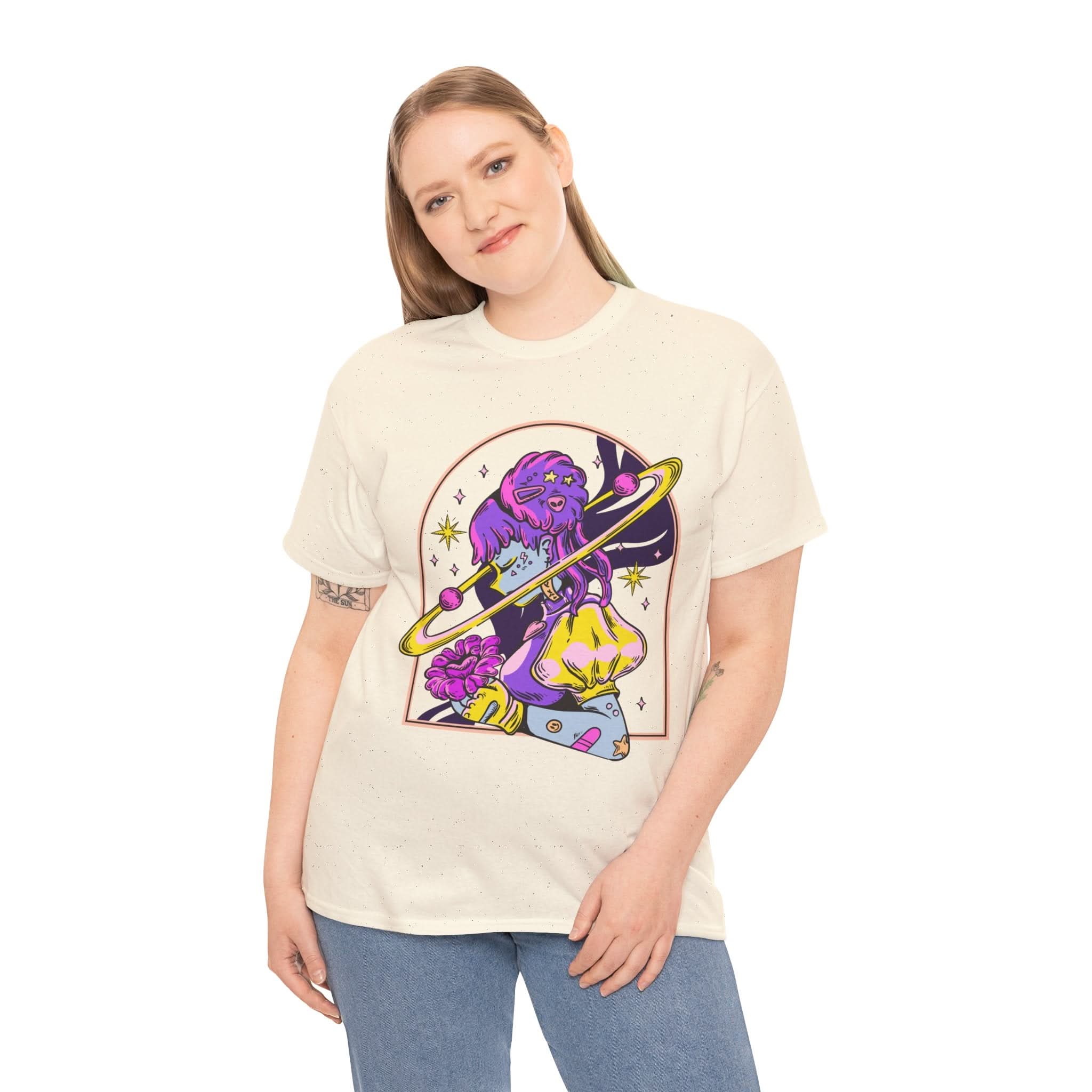 Cosmic Wizard Tee, Celestial Art Shirt, Unisex Heavy Cotton Tee, Astrology Gift, Space Design Apparel, Unique Graphic T-Shirt