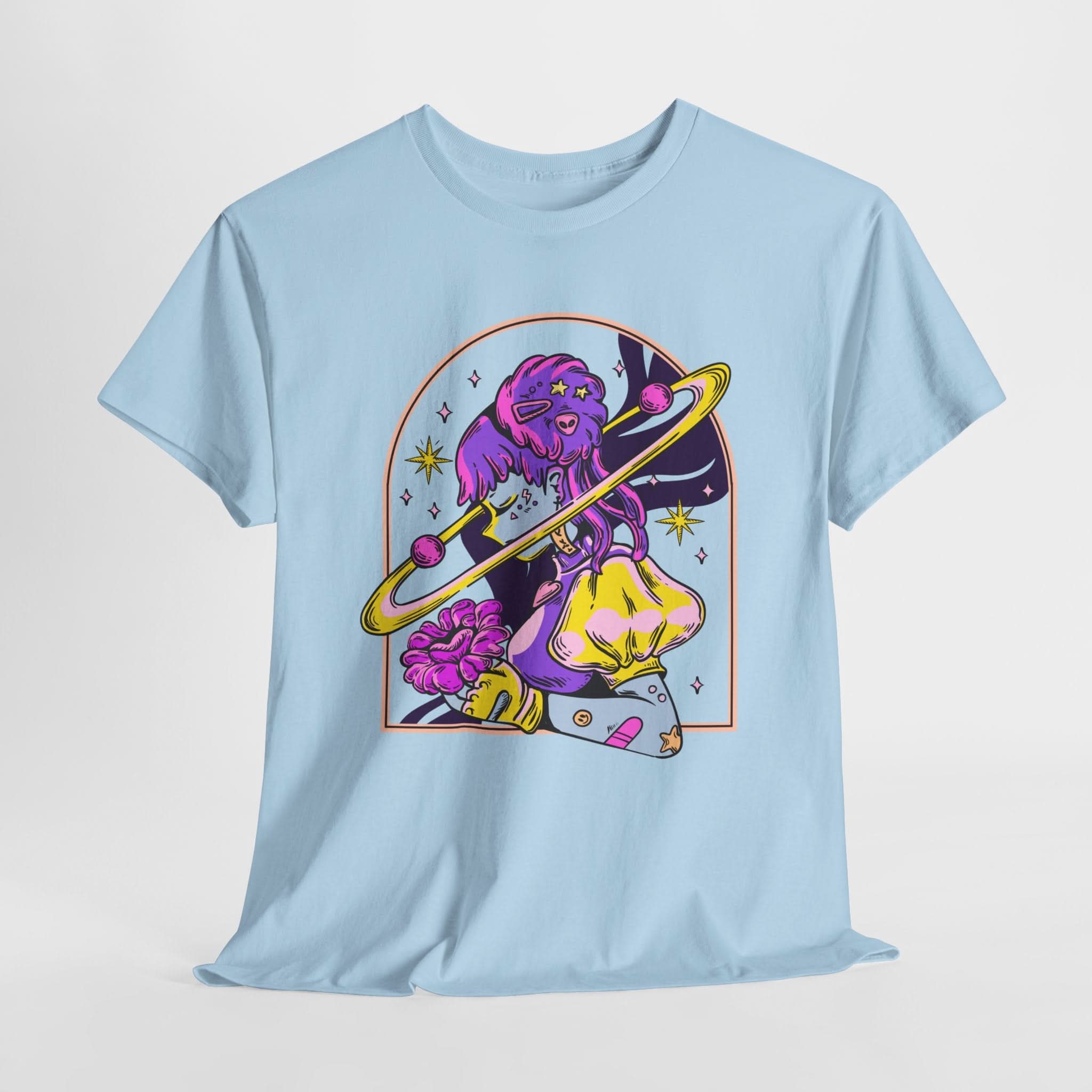 Cosmic Wizard Tee, Celestial Art Shirt, Unisex Heavy Cotton Tee, Astrology Gift, Space Design Apparel, Unique Graphic T-Shirt