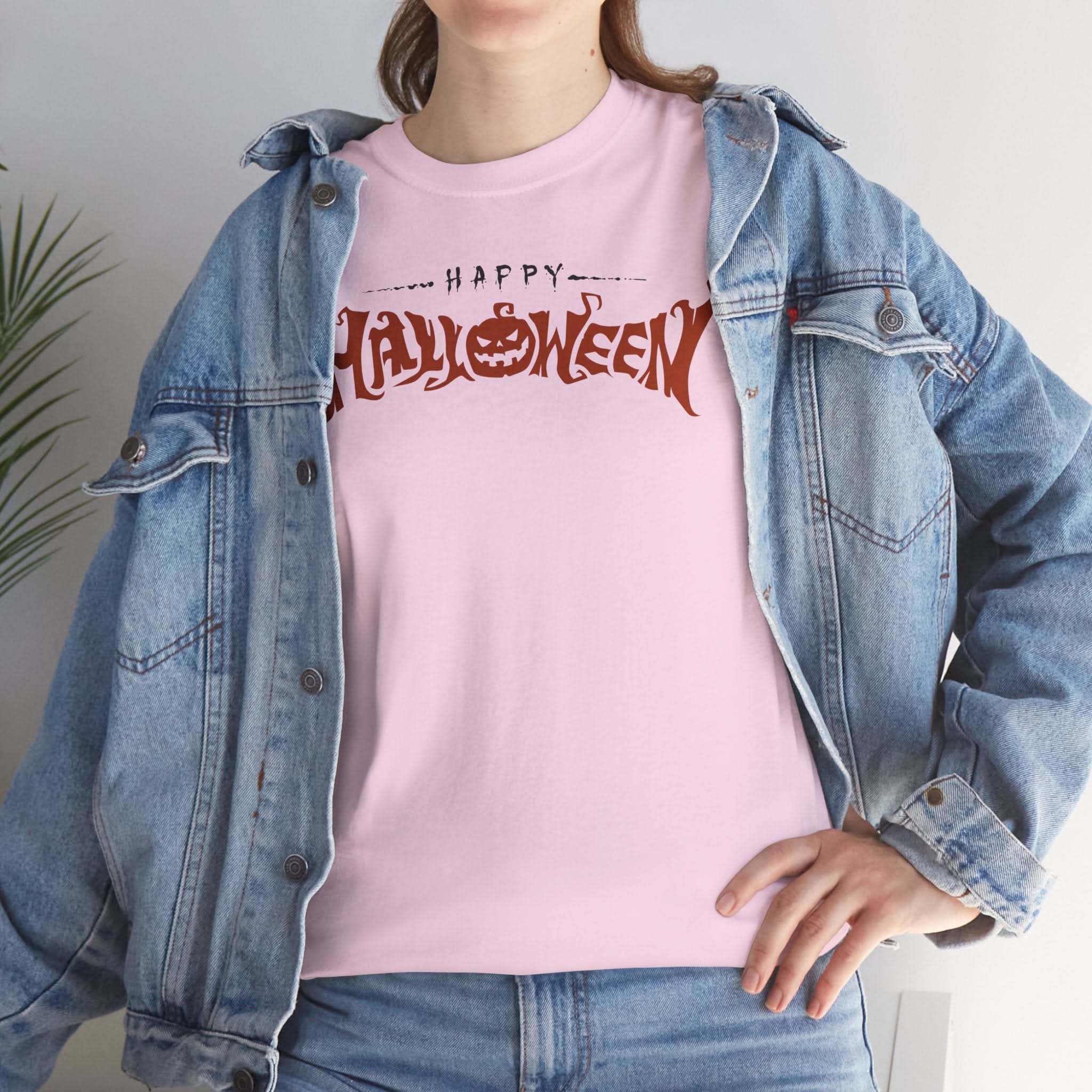 Happy Halloween Unisex Heavy Cotton Tee, Spooky Shirt, Fall Fashion, Pumpkin Tee, Halloween Costume, Gift for Halloween Lovers