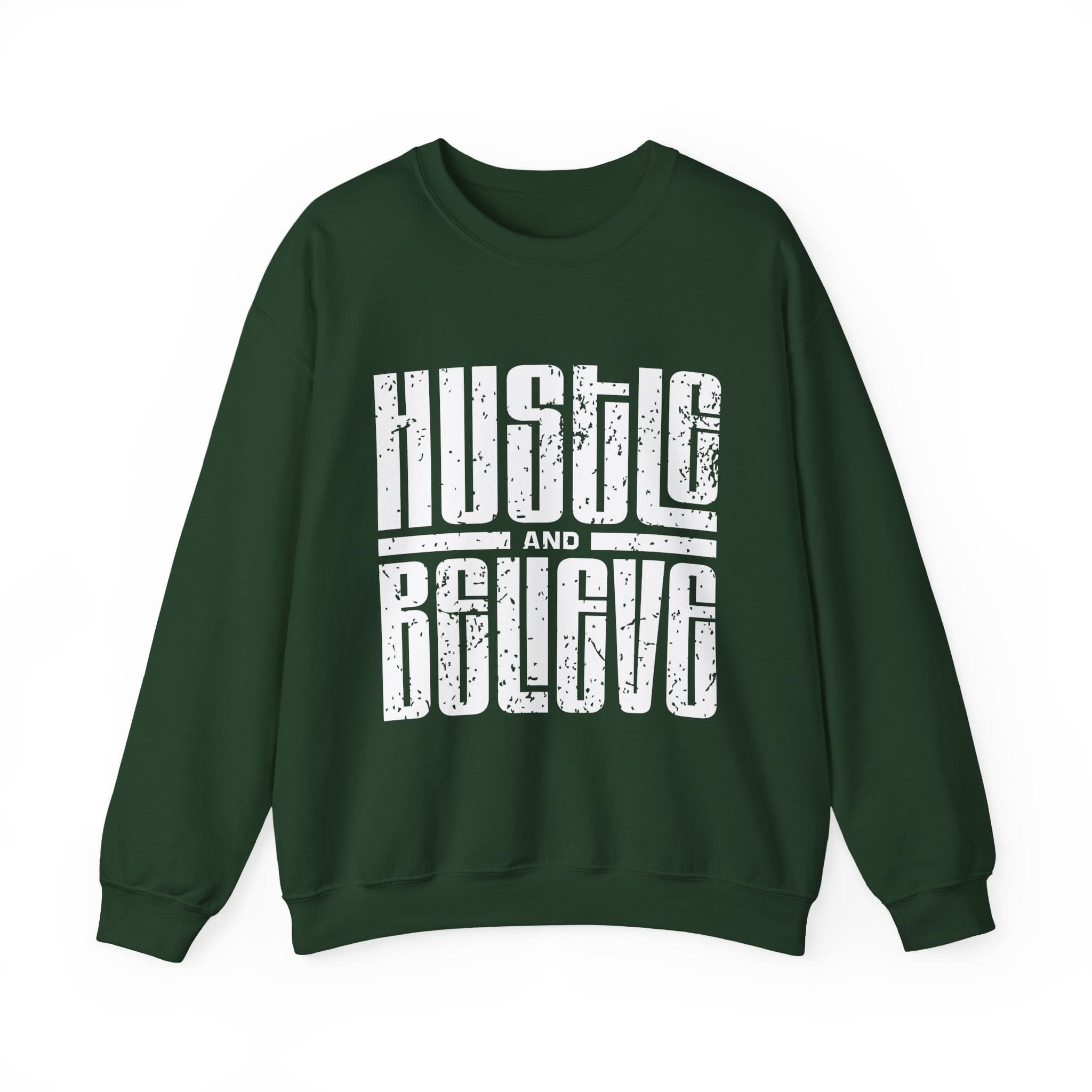 Hustle and Believe Sweatshirt for Dreamers, Cozy Crewneck, Motivational Apparel, Unisex Gift for Entrepreneurs, Trending Fashion