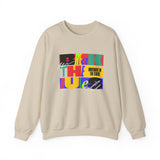 Crewneck Sweatshirt — Bold Colorblock 'Break the Rules' Graphic