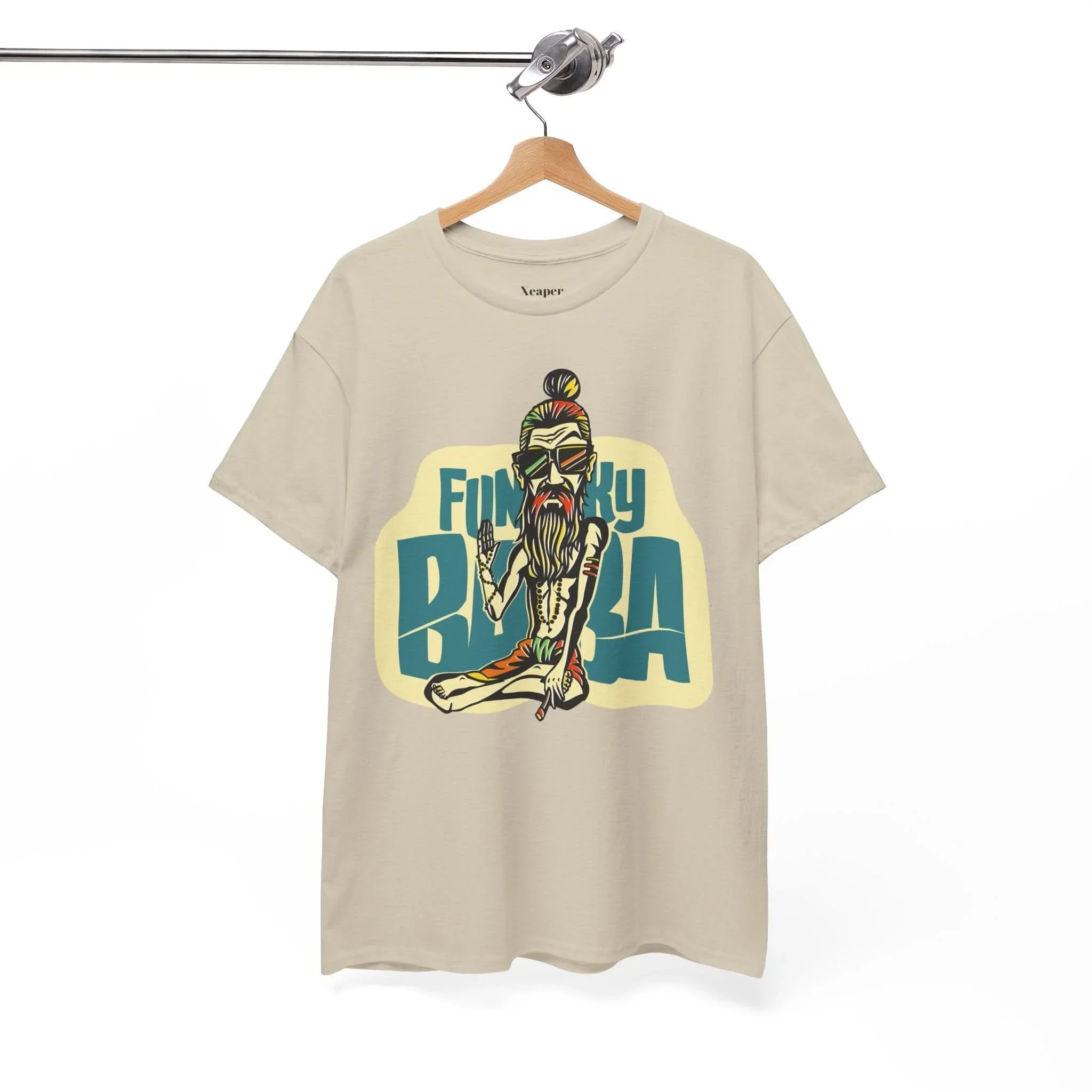 Funky Baba Unisex Heavy Cotton Tee, Retro T-Shirt, Casual Wear, Gift for Tea Lovers, Summer Outfit, Streetwear