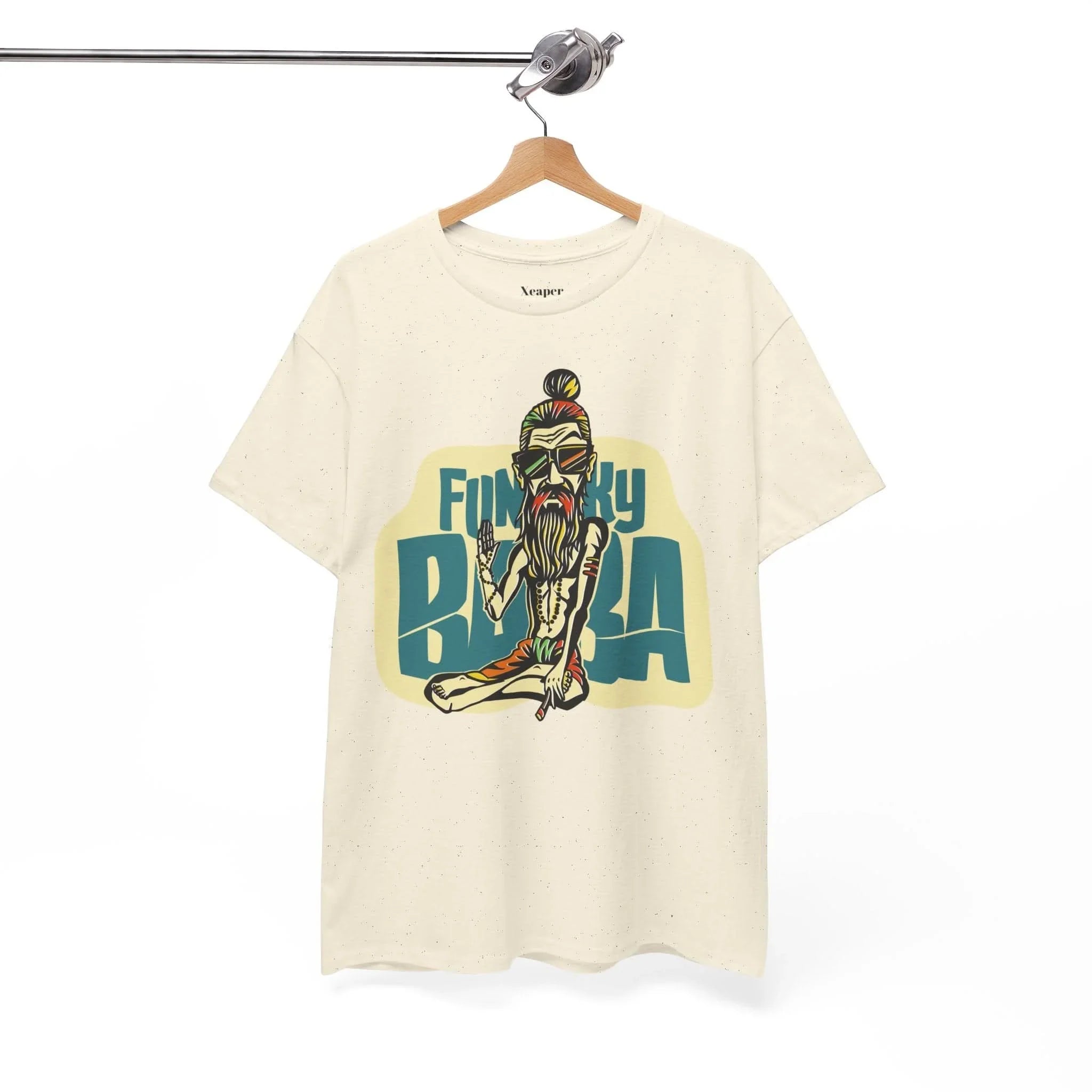 Funky Baba Unisex Heavy Cotton Tee, Retro T-Shirt, Casual Wear, Gift for Tea Lovers, Summer Outfit, Streetwear
