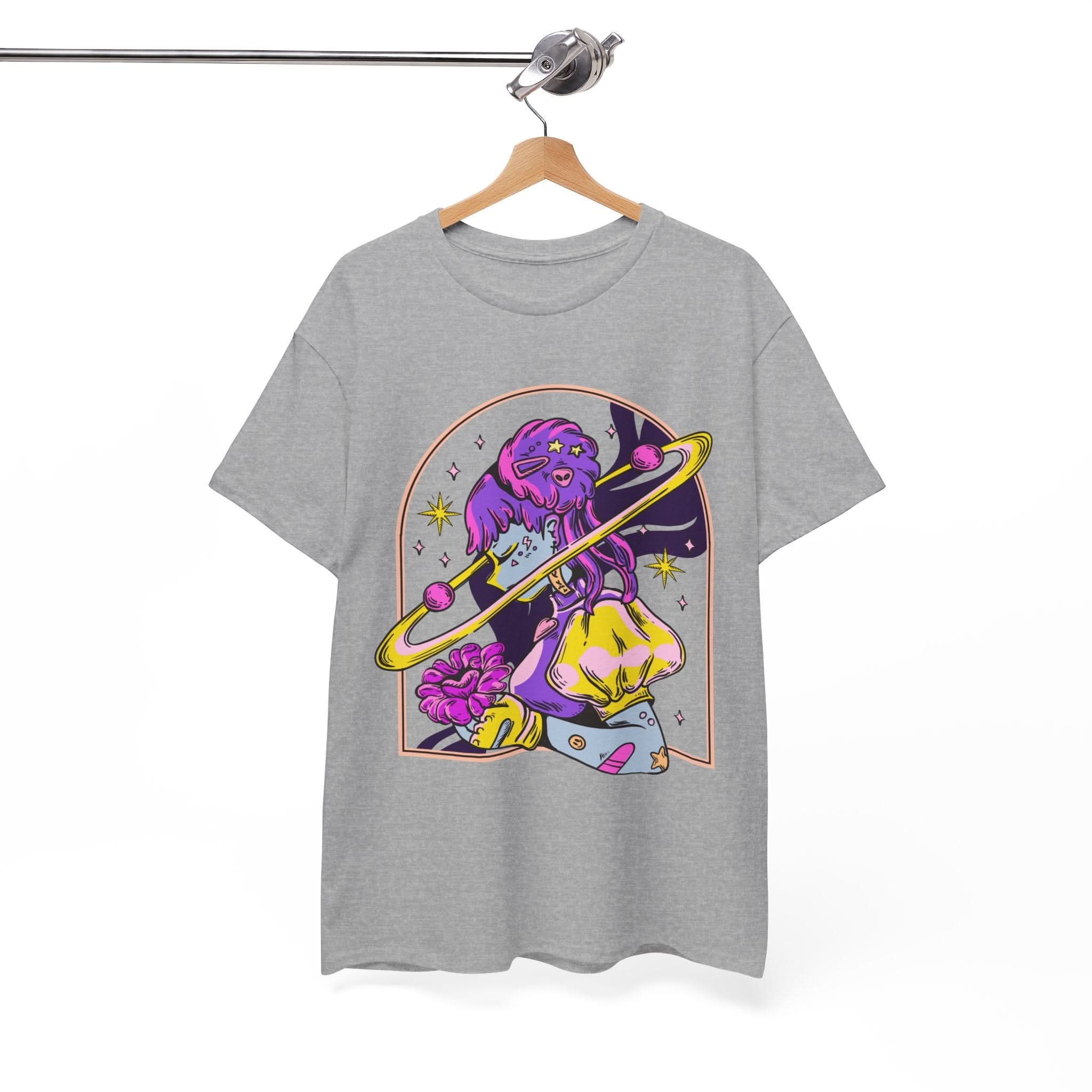 Cosmic Wizard Tee, Celestial Art Shirt, Unisex Heavy Cotton Tee, Astrology Gift, Space Design Apparel, Unique Graphic T-Shirt