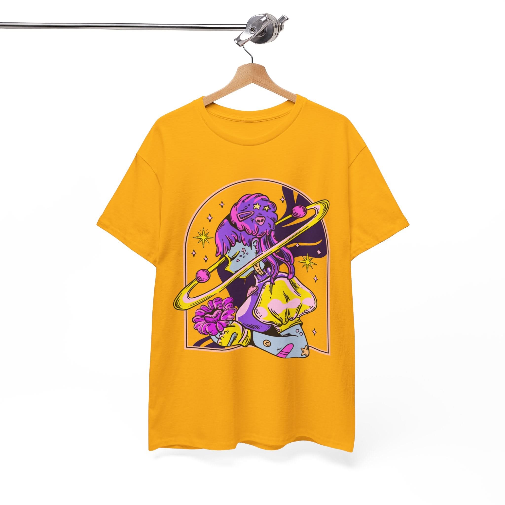 Cosmic Wizard Tee, Celestial Art Shirt, Unisex Heavy Cotton Tee, Astrology Gift, Space Design Apparel, Unique Graphic T-Shirt