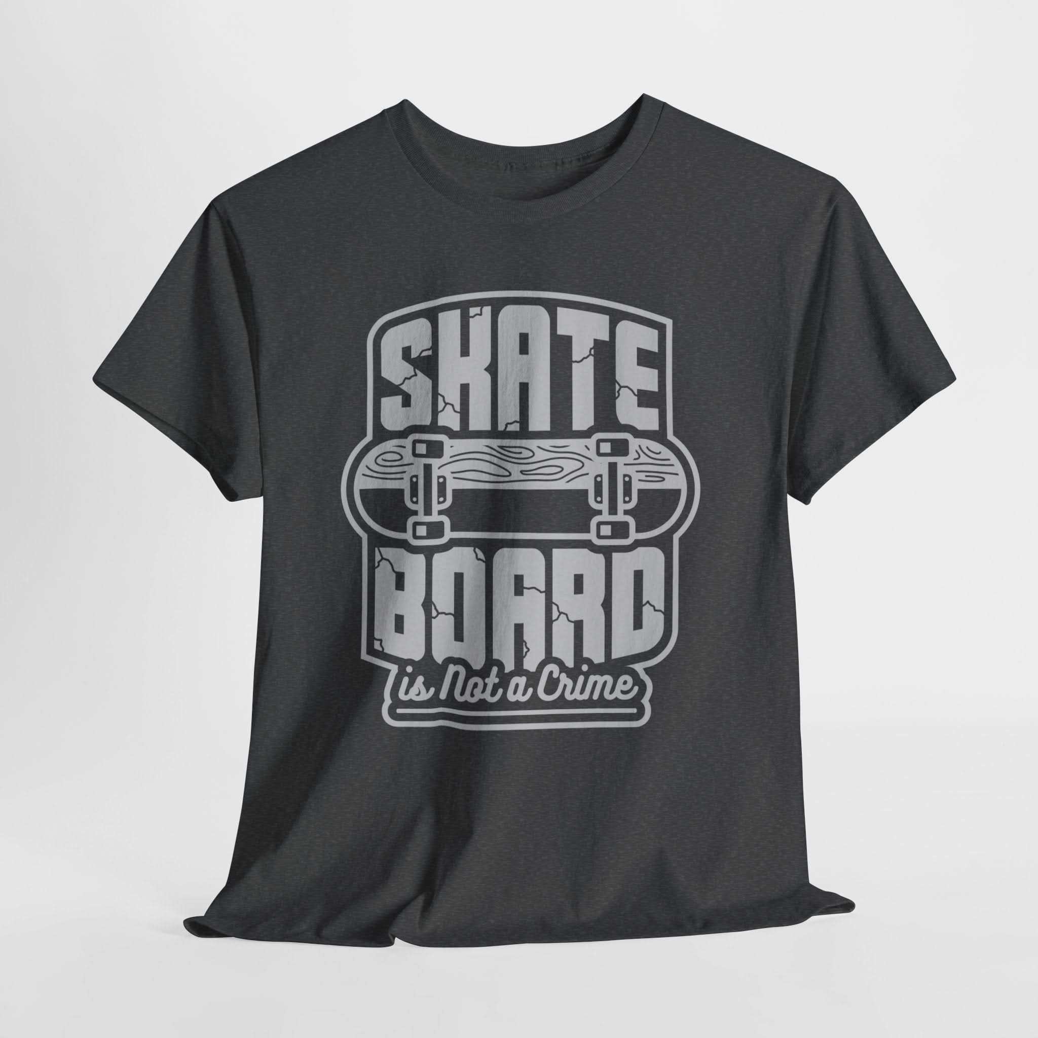 Skateboard Enthusiast Tee, Unisex Heavy Cotton Tee with Skateboard Design, Perfect for Skaters, Casual Wear, Gift for Skateboarding Lovers